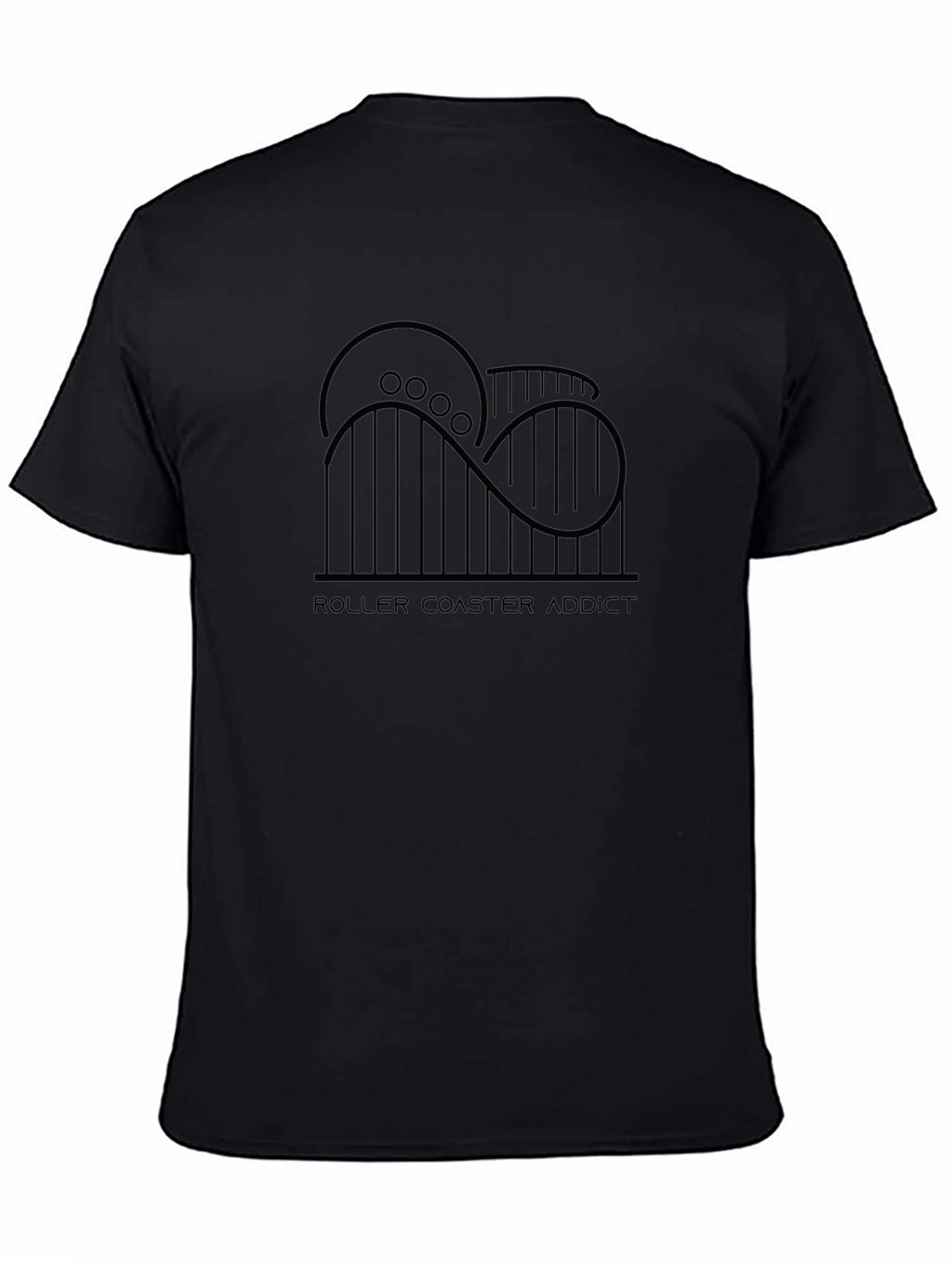 Roller Coaster Addict Graphic Tee - Black
