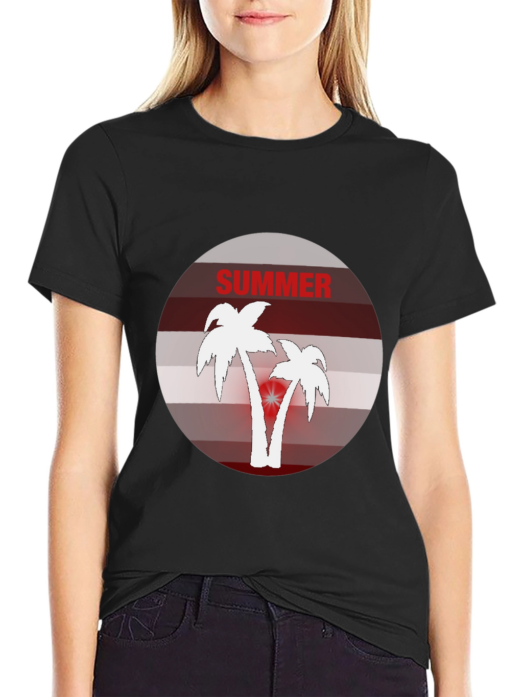 Summer Vibes Graphic Tee - Palm Tree Design