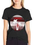Summer Vibes Graphic Tee - Palm Tree Design