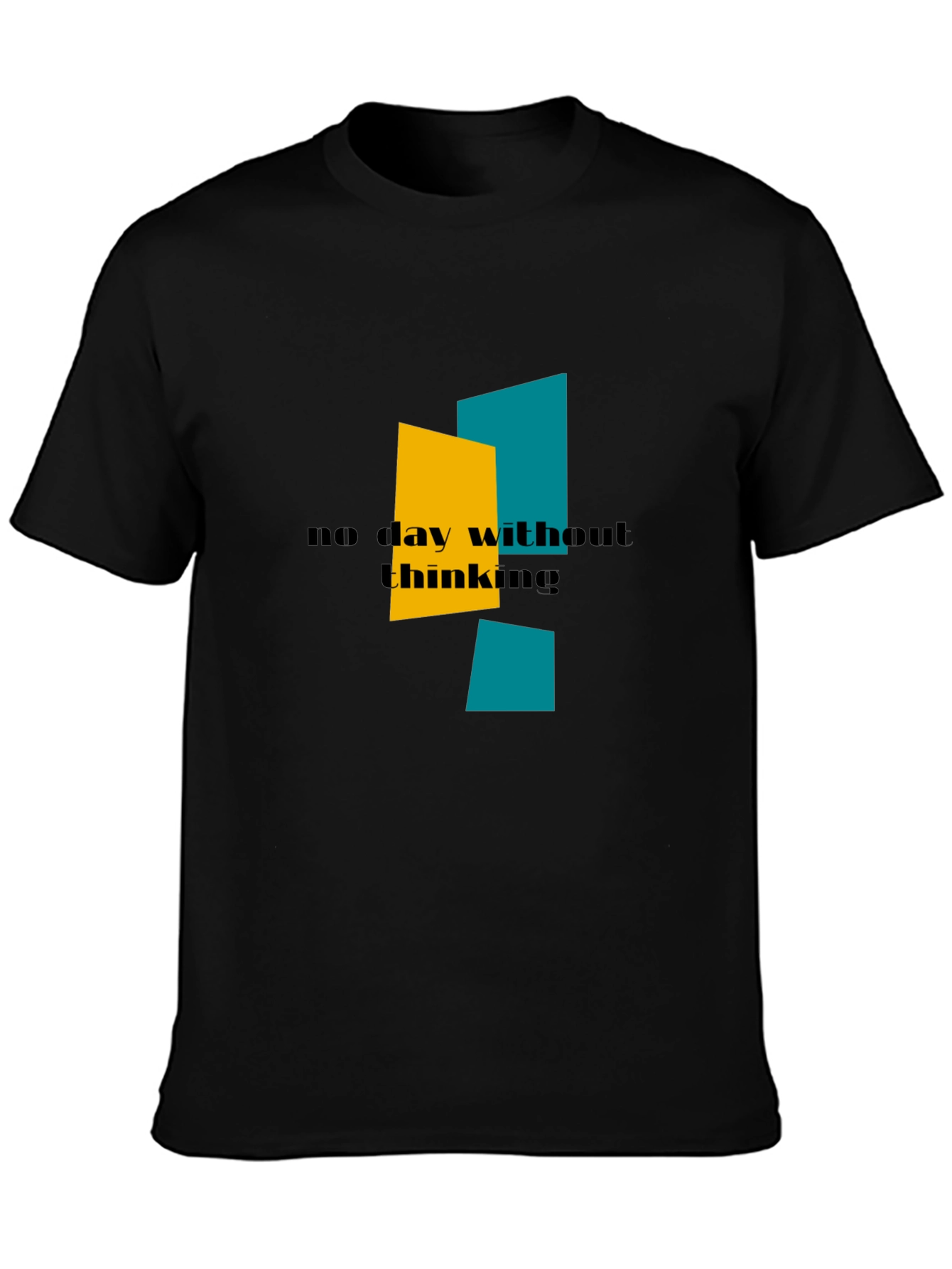 Abstract Geometric Graphic Print Tee - No Day Without Thinking