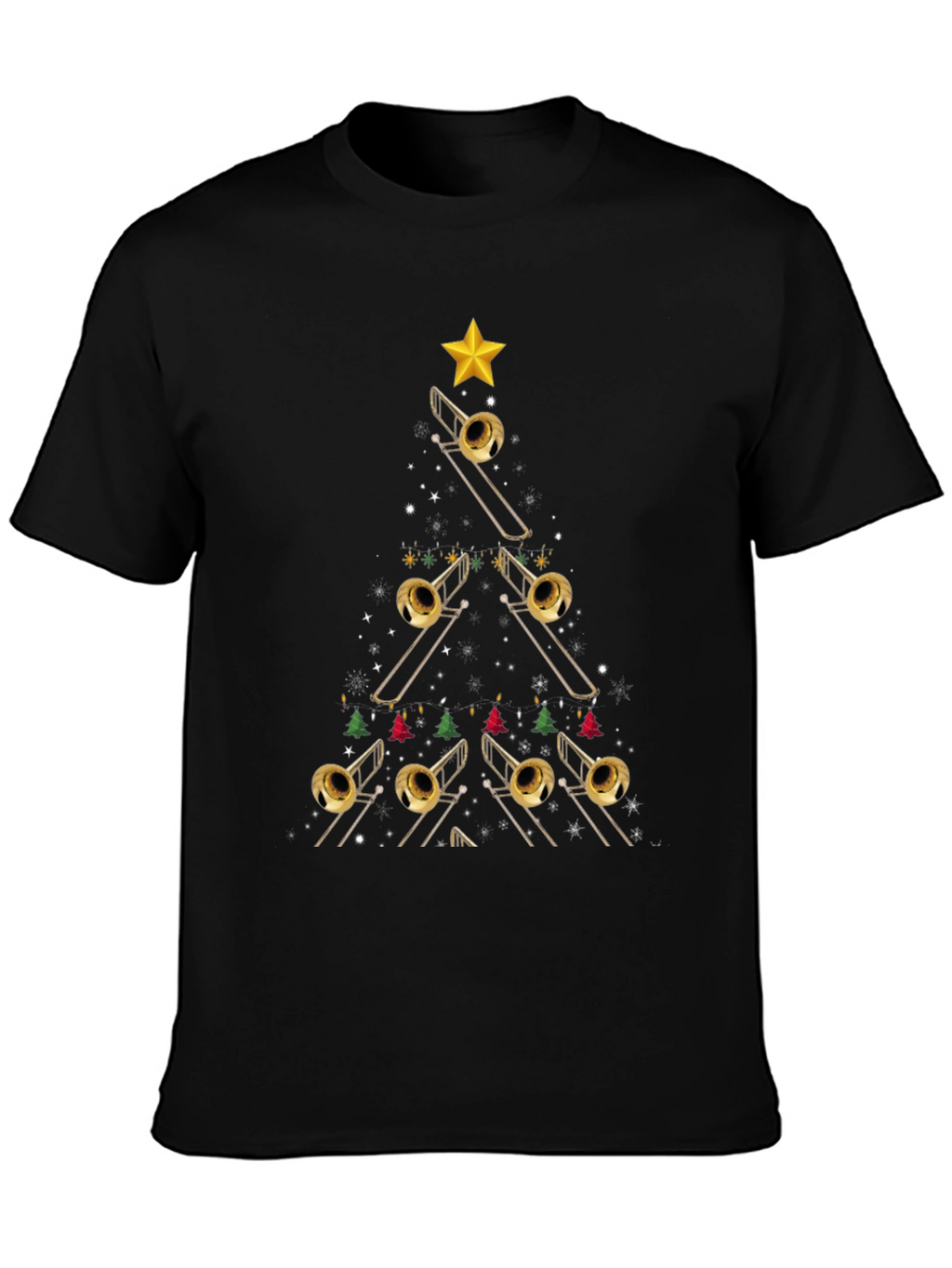 Trombone Christmas Tree T-Shirt
