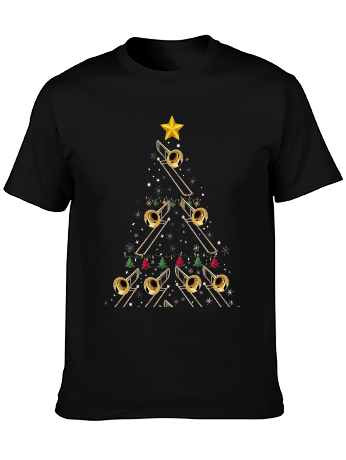 Trombone Christmas Tree T-Shirt