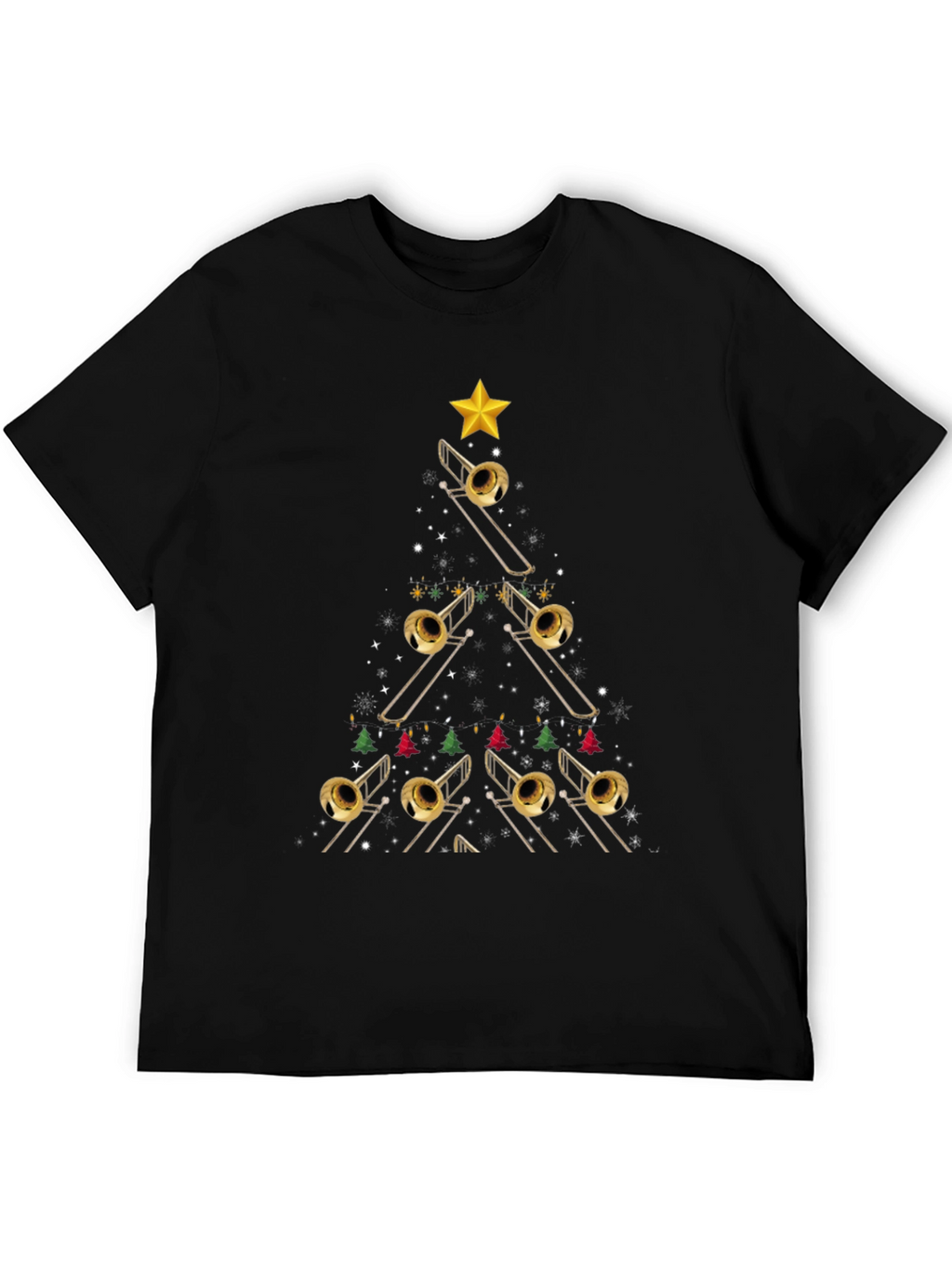 Trombone Christmas Tree T-Shirt