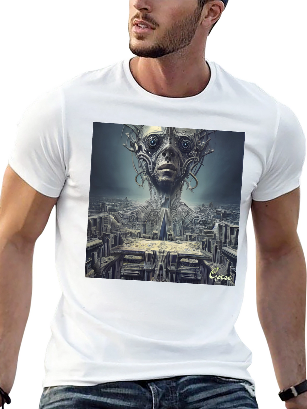 Surreal Alien Cityscape T-Shirt - Unique Graphic Tee