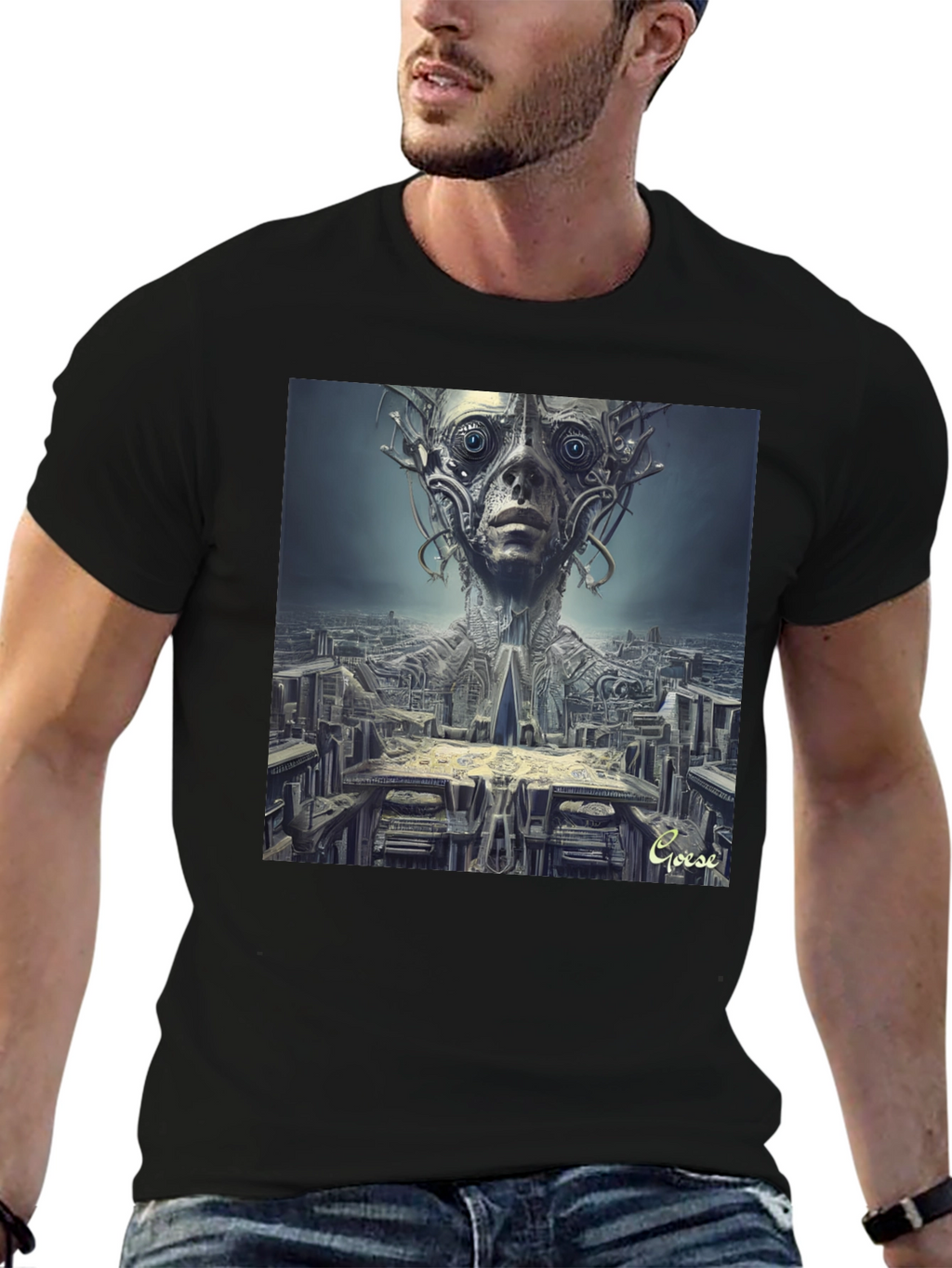 Surreal Alien Cityscape T-Shirt - Unique Graphic Tee