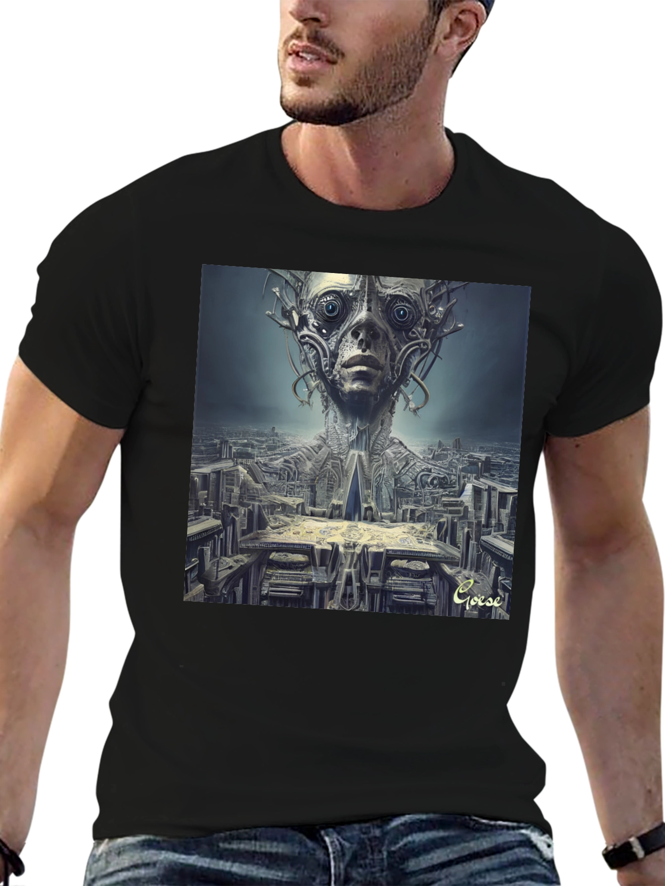 Surreal Alien Cityscape T-Shirt - Unique Graphic Tee
