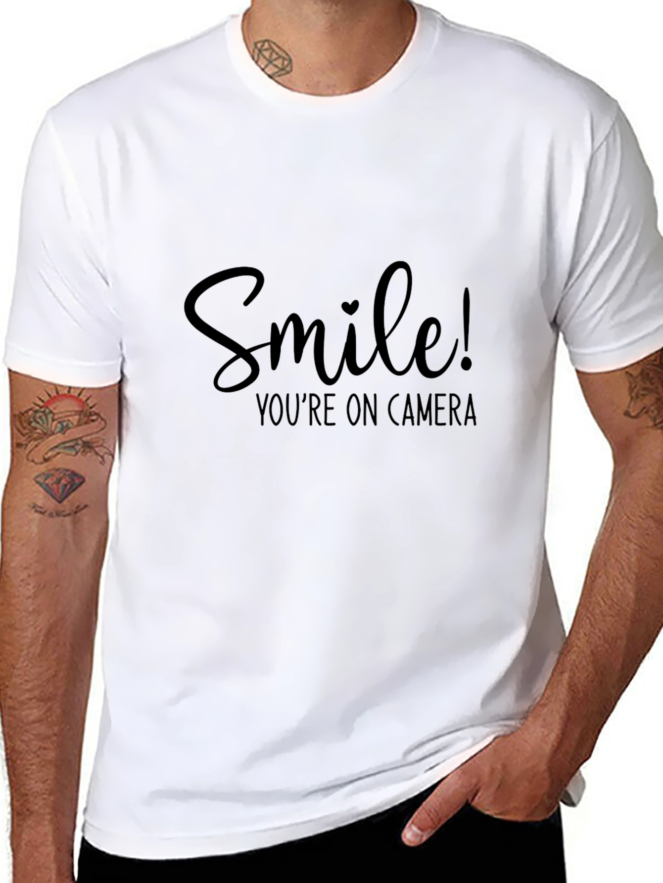 Smile Youre On Camera Black T-Shirt