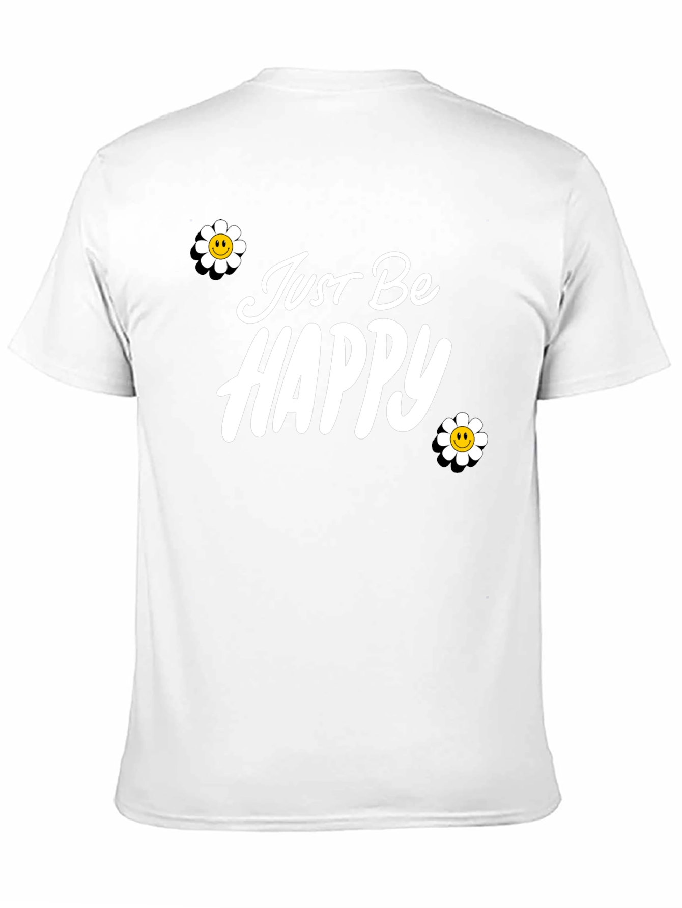 Just Be Happy Graphic Tee - Black Casual T-Shirt