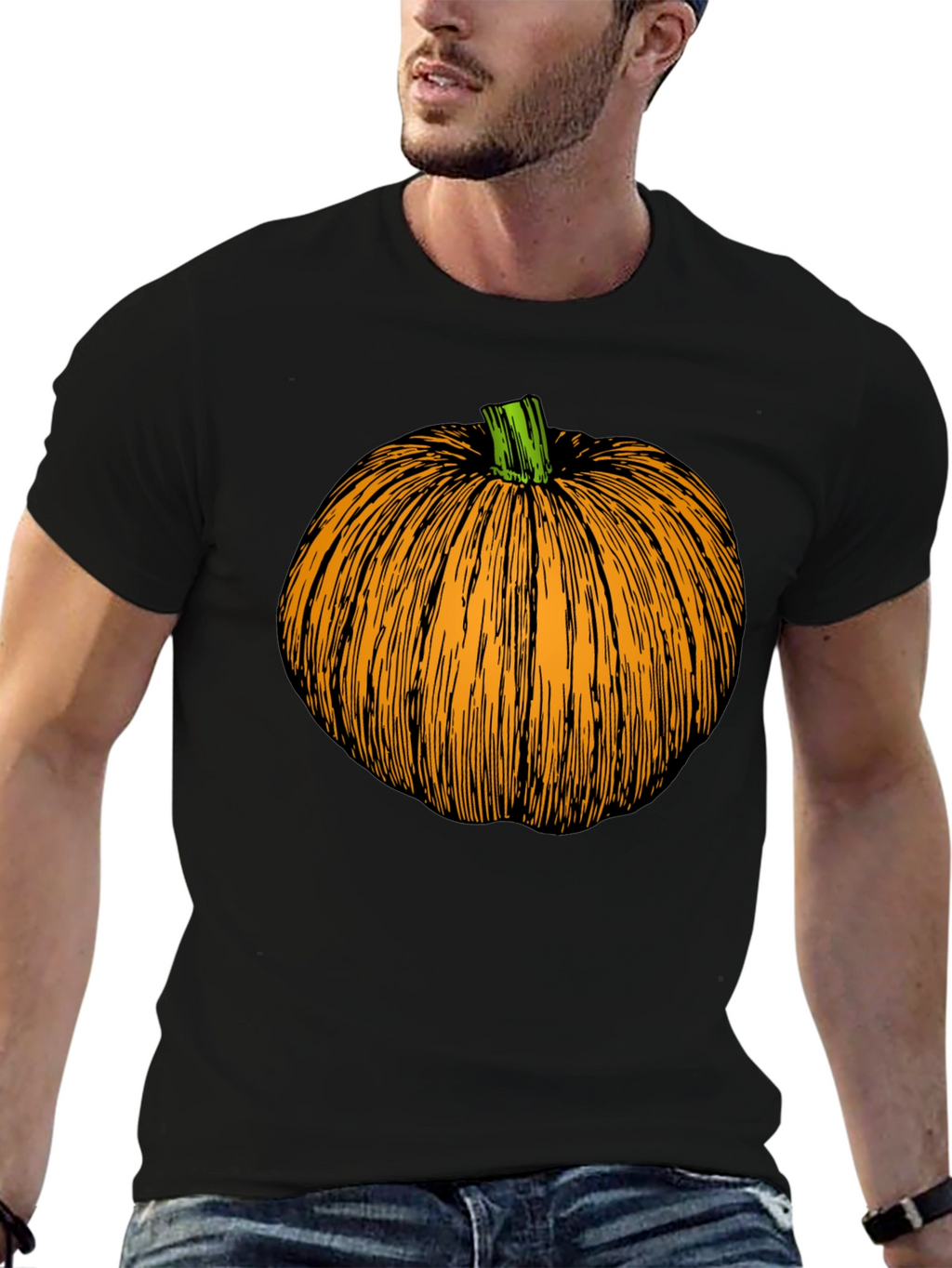 Pumpkin Graphic Black T-Shirt