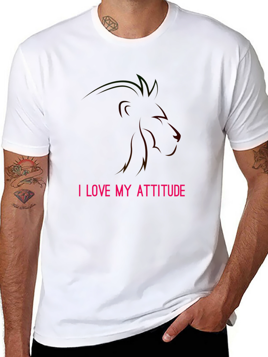 I Love My Attitude Lion Tee