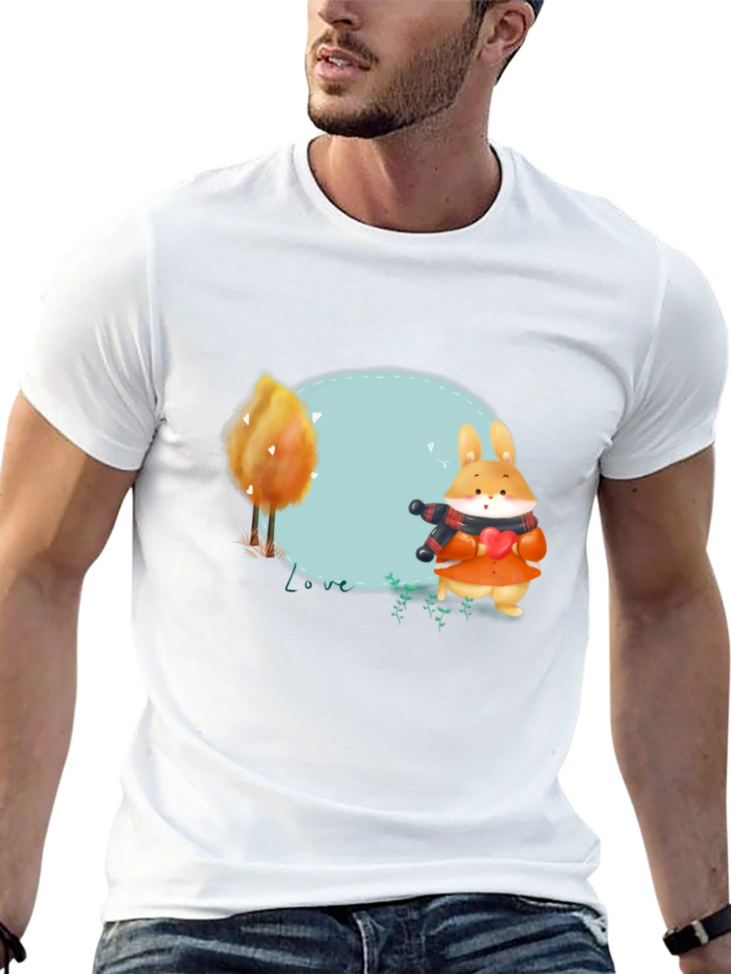 Cute Rabbit Graphic T-Shirt