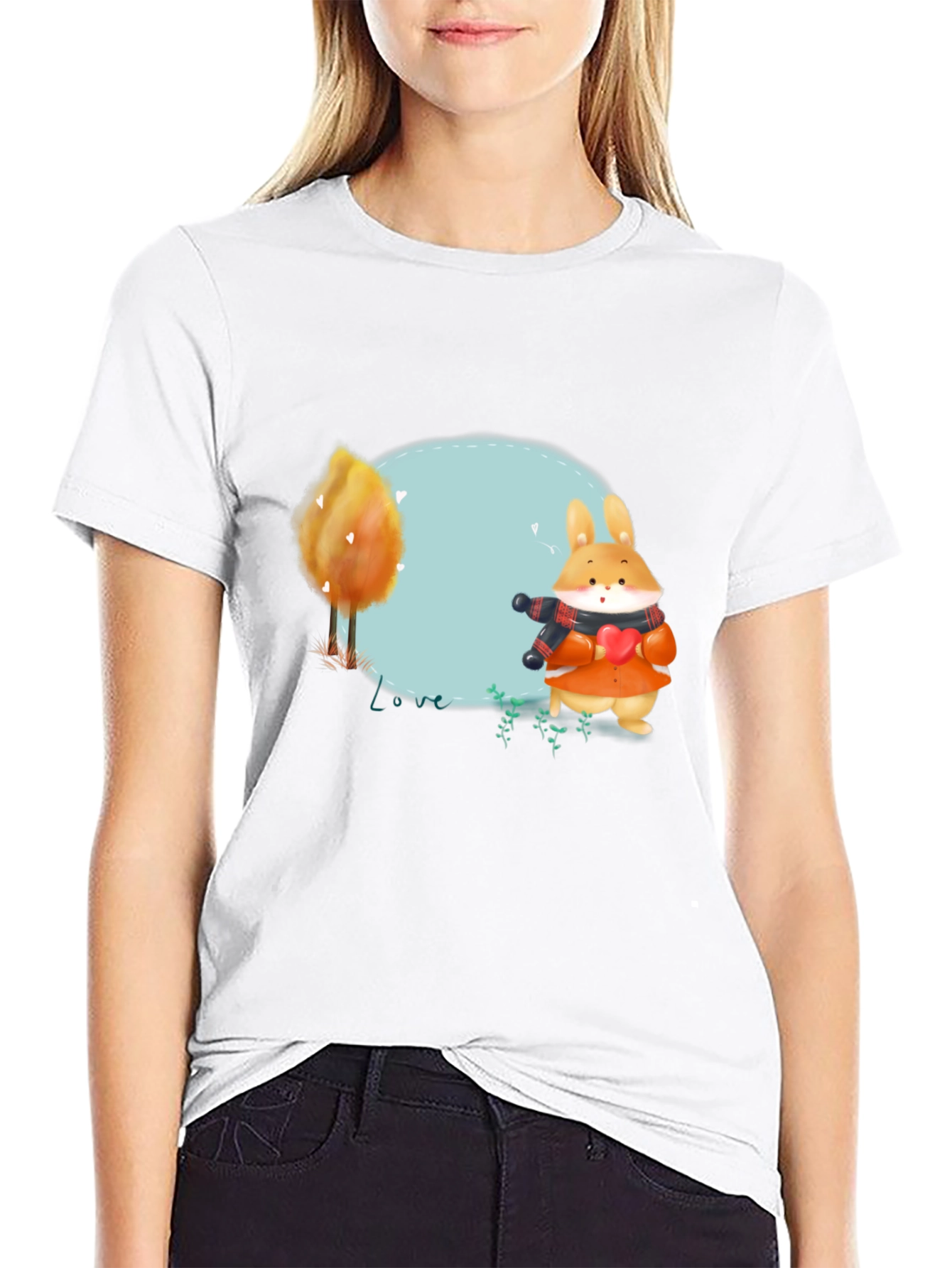 Cute Rabbit Graphic T-Shirt