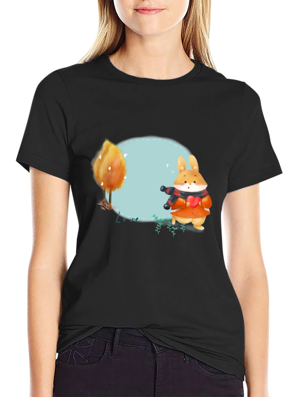 Cute Rabbit Graphic T-Shirt
