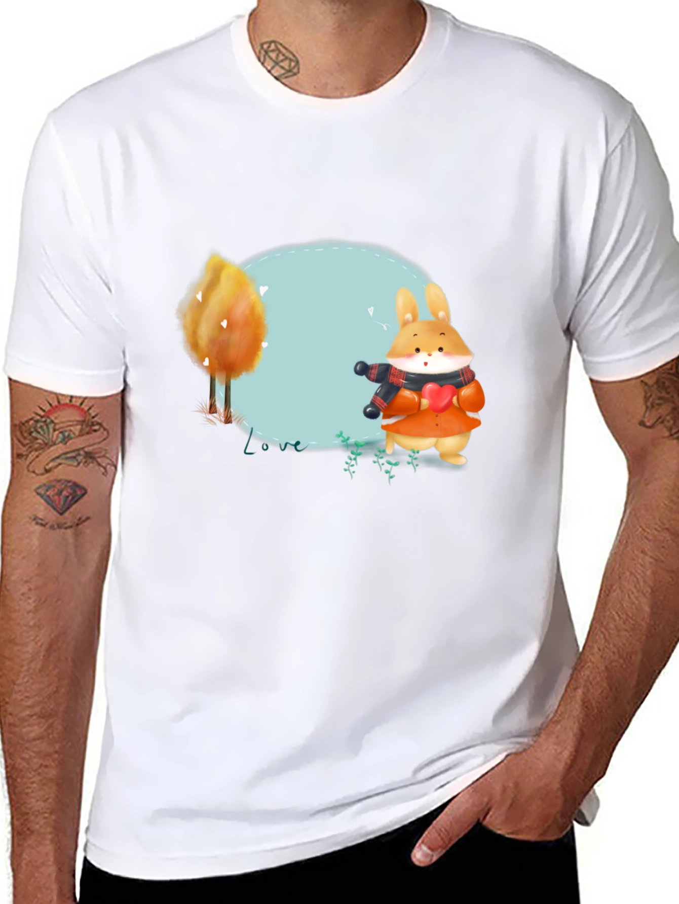 Cute Rabbit Graphic T-Shirt
