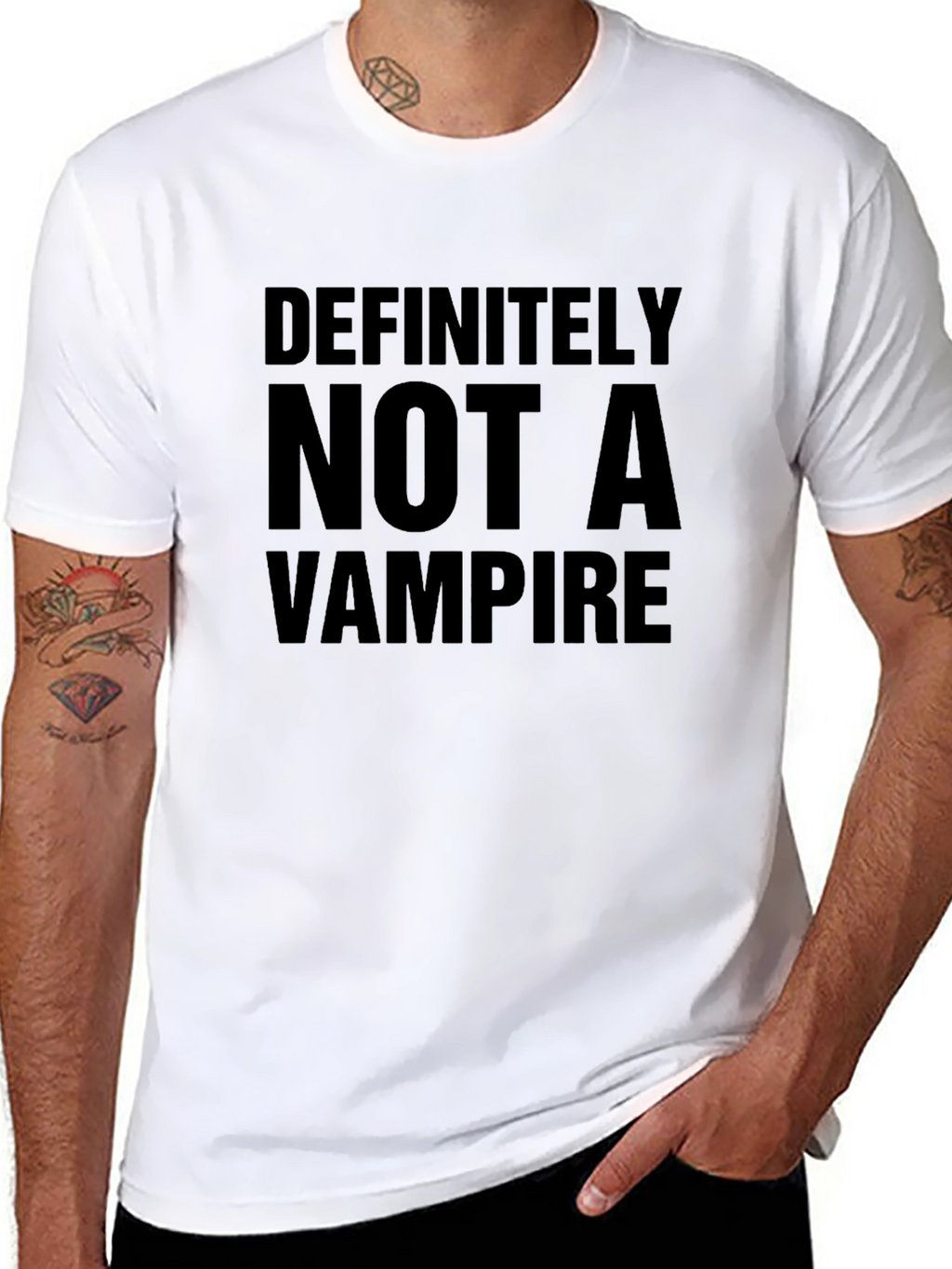 Definitely Not A Vampire T-Shirt - Funny Novelty Tee