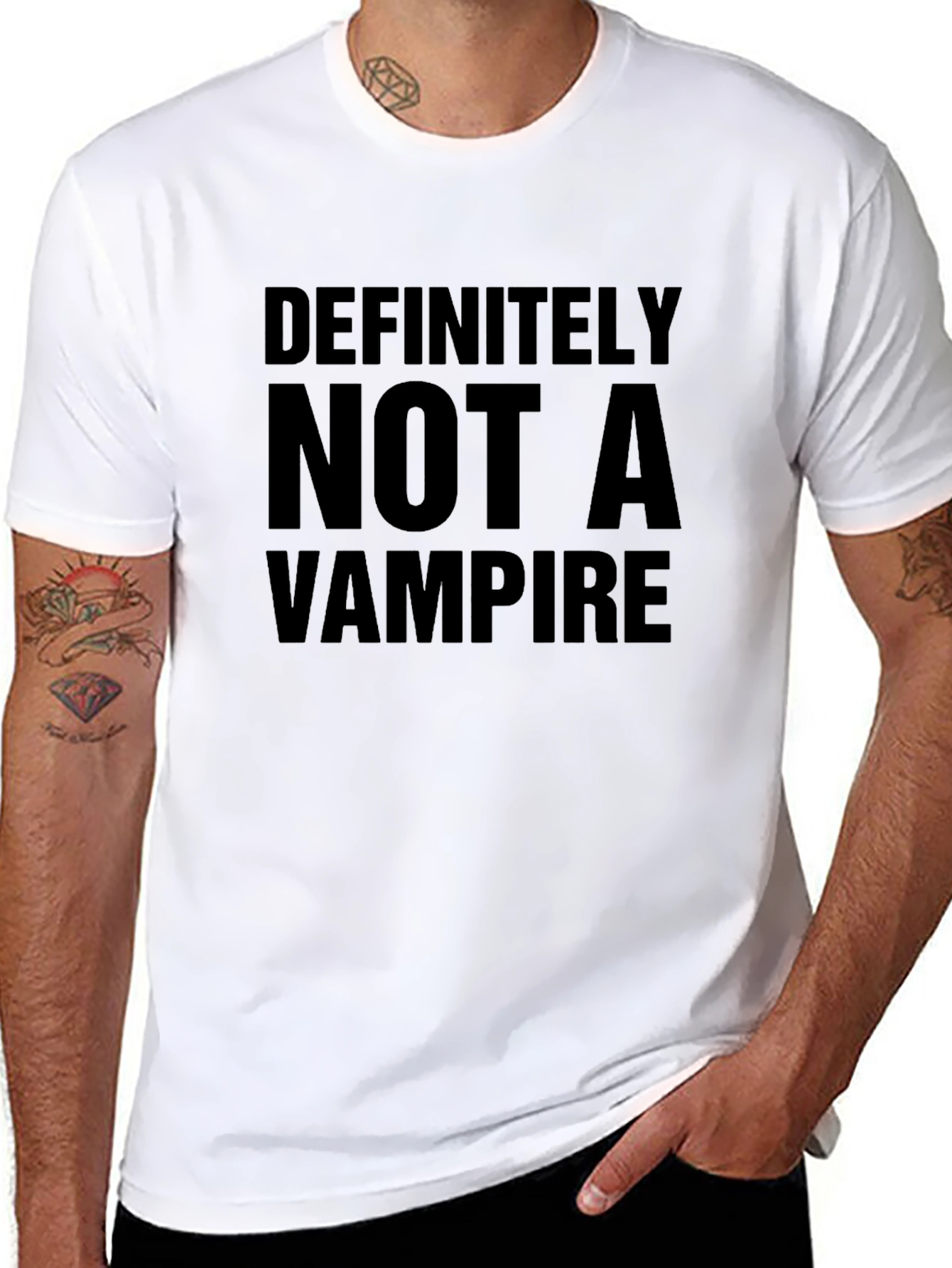 Definitely Not A Vampire T-Shirt - Funny Novelty Tee