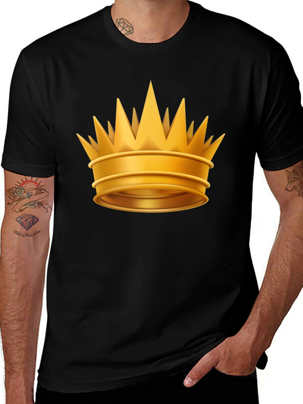 Golden Crown Graphic Tee - Regal Style