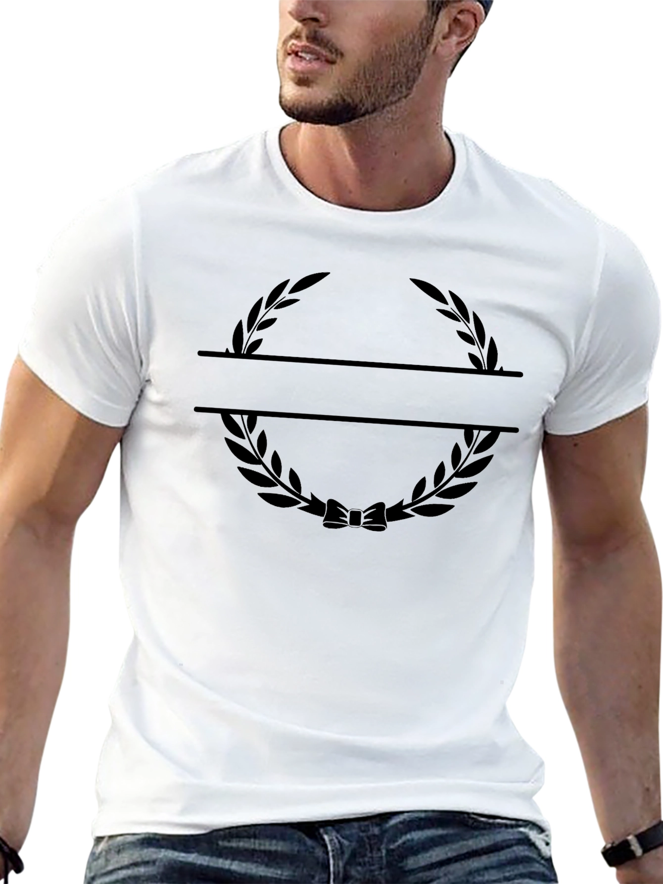 Mens Black Wreath Graphic Tee