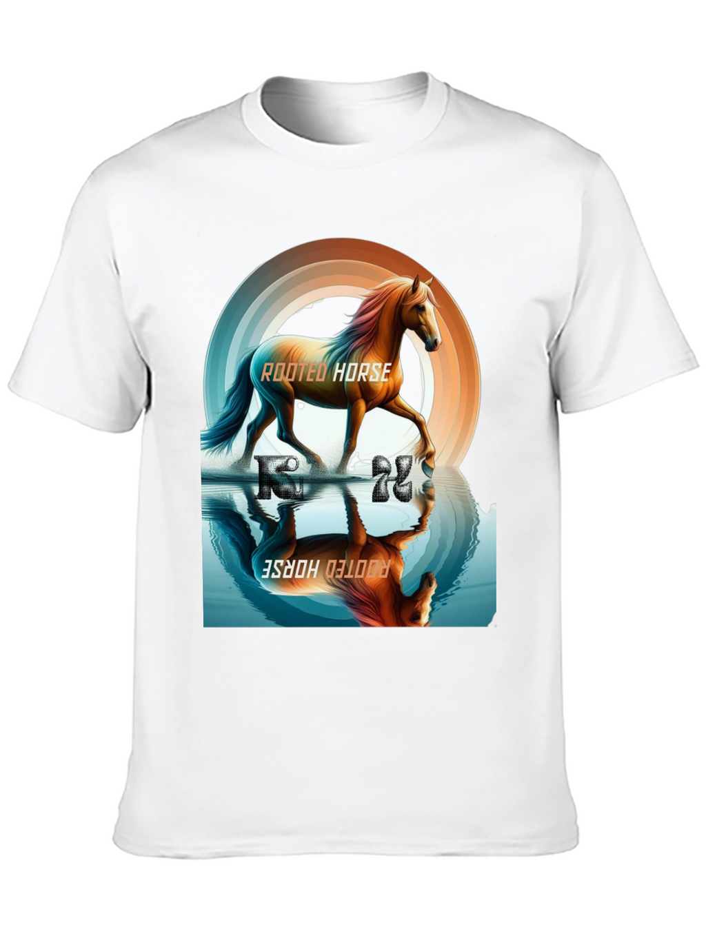 Rooted Horse Graphic Tee - Black Cotton T-Shirt