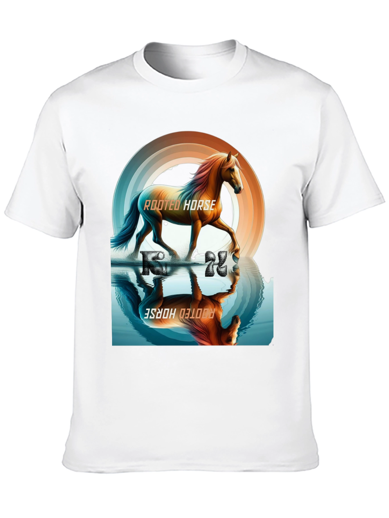 Rooted Horse Graphic Tee - Black Cotton T-Shirt