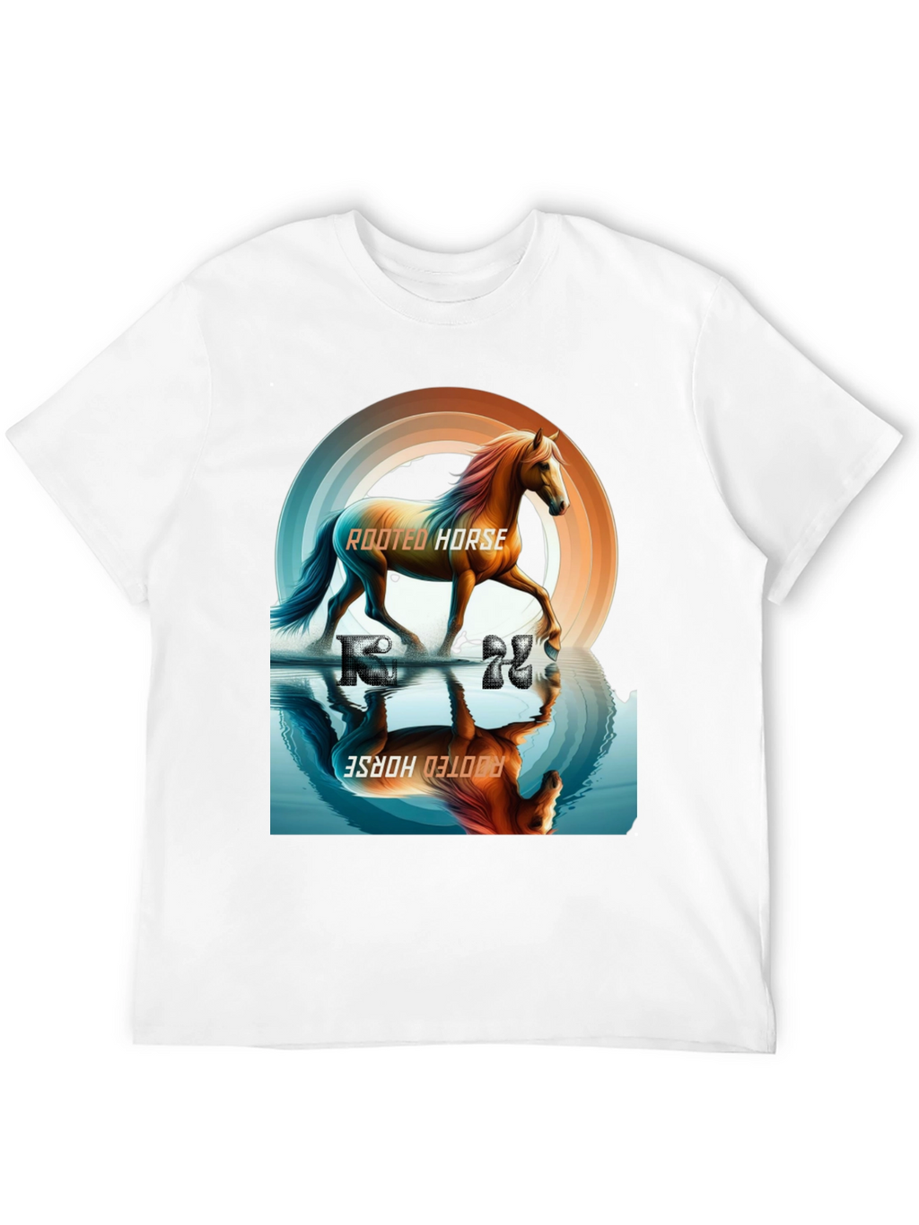 Rooted Horse Graphic Tee - Black Cotton T-Shirt