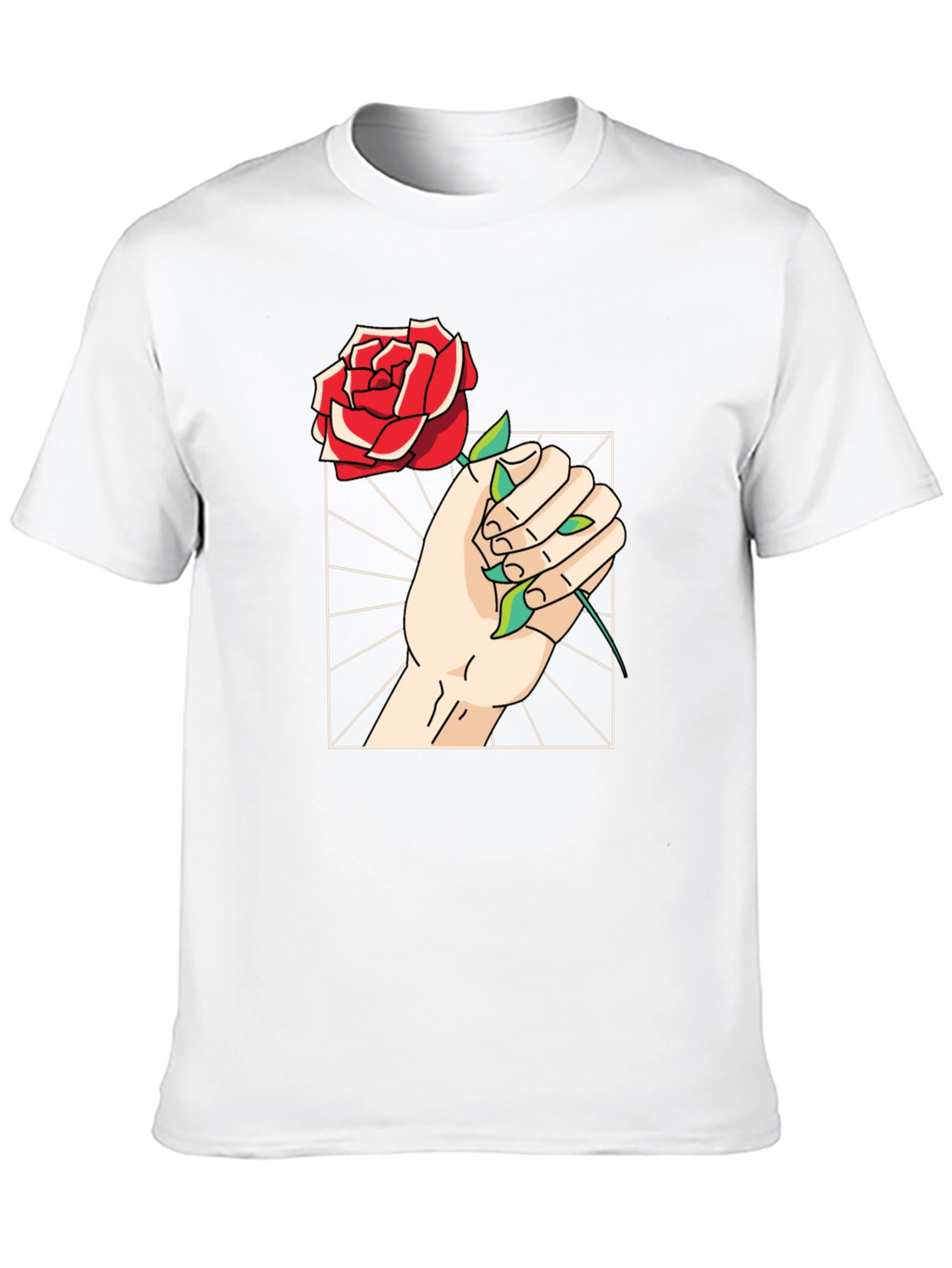 Rose Hand Graphic Tee - Trendy Black T-Shirt