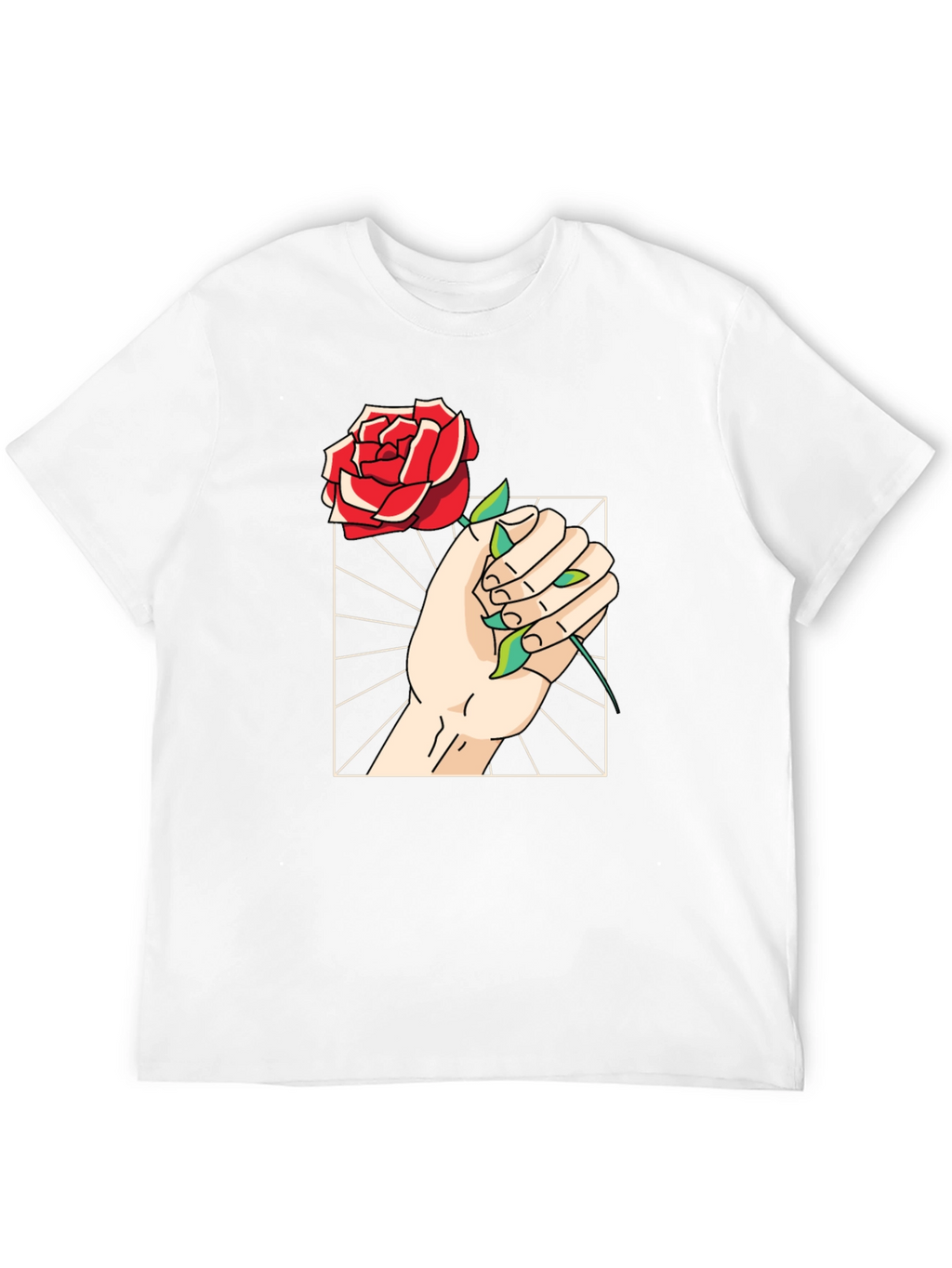 Rose Hand Graphic Tee - Trendy Black T-Shirt