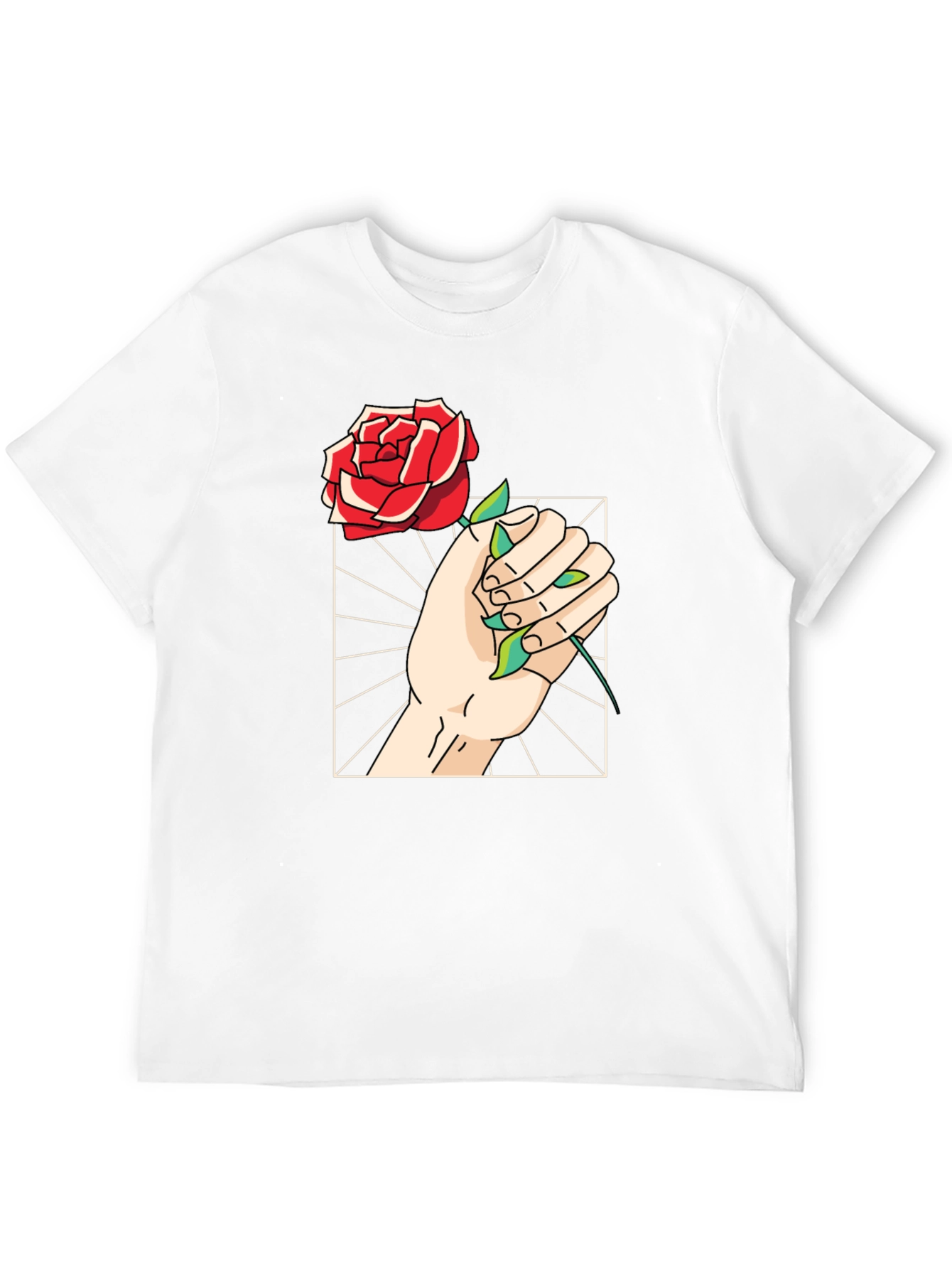 Rose Hand Graphic Tee - Trendy Black T-Shirt