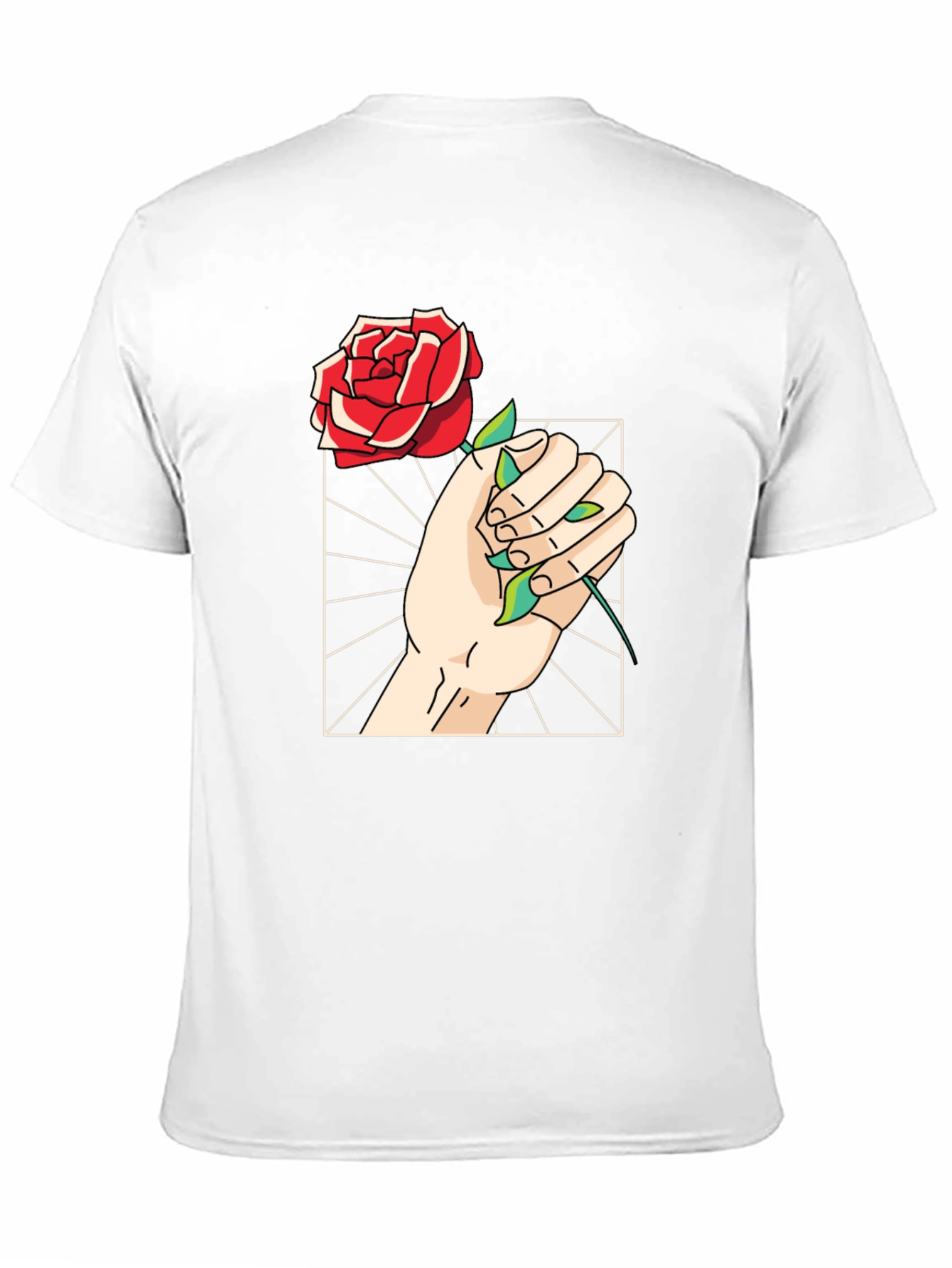 Rose Hand Graphic Tee - Trendy Black T-Shirt