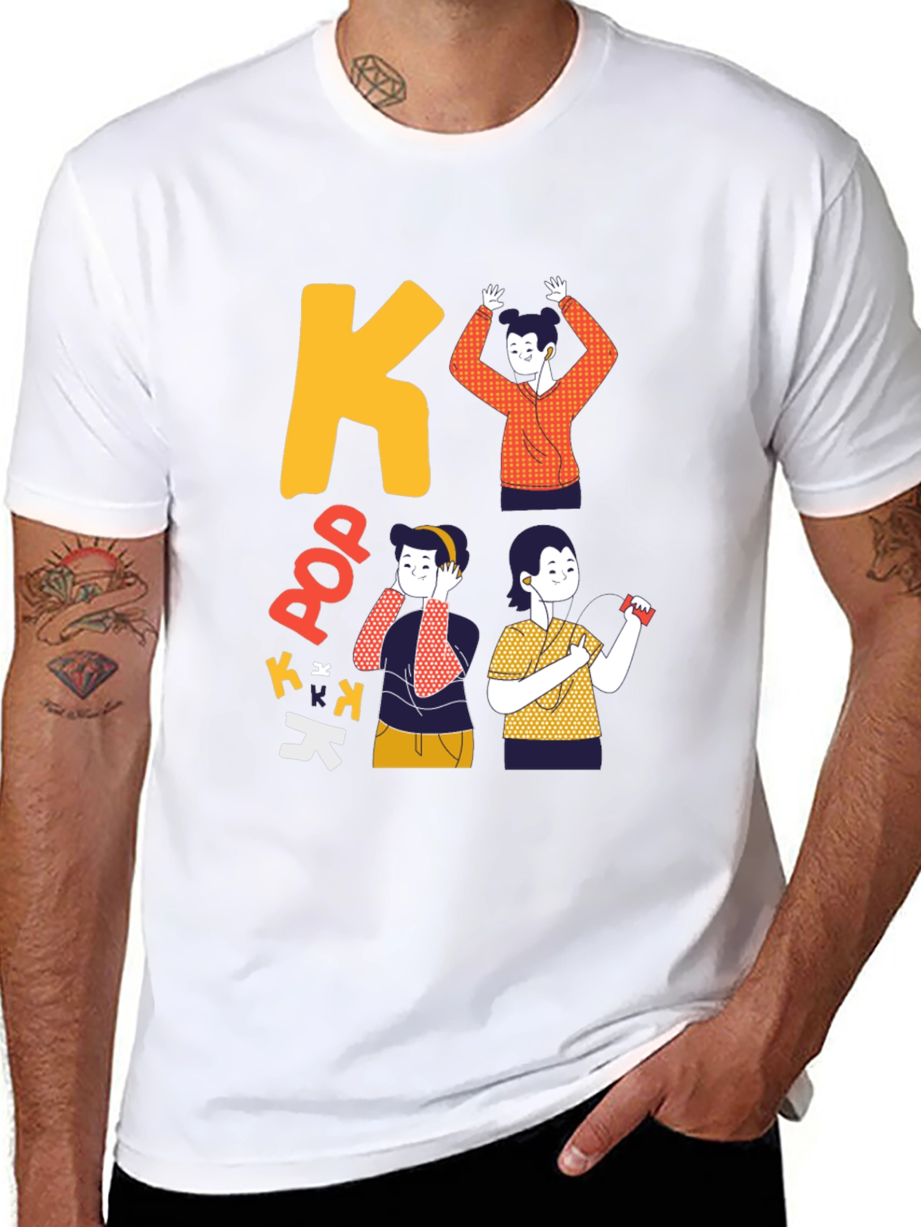 K-Pop Inspired Black Graphic Tee