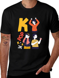 K-Pop Inspired Black Graphic Tee
