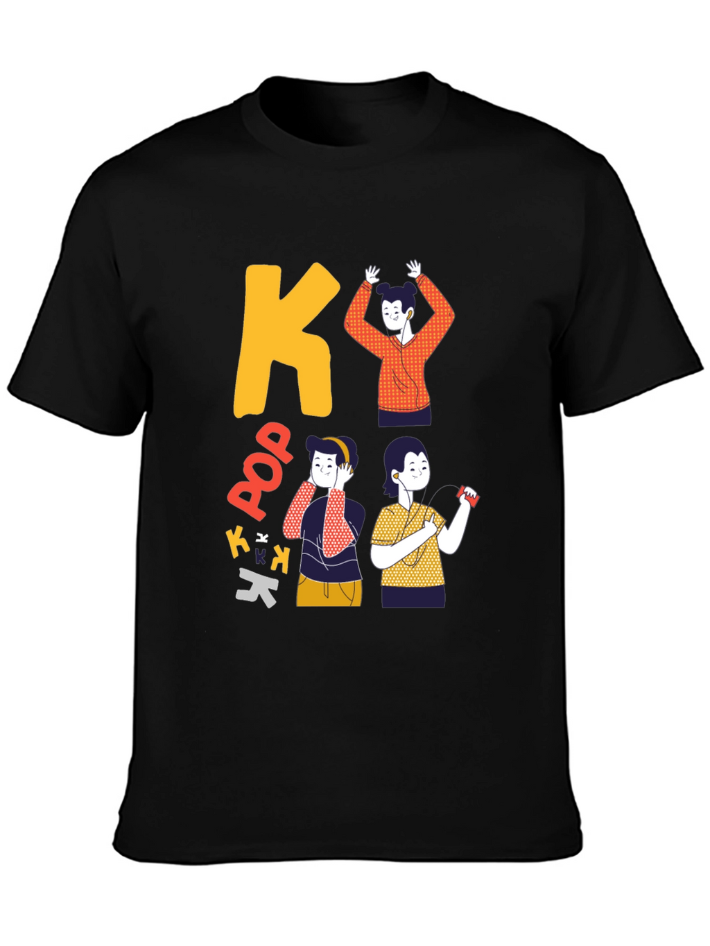 K-Pop Inspired Black Graphic Tee