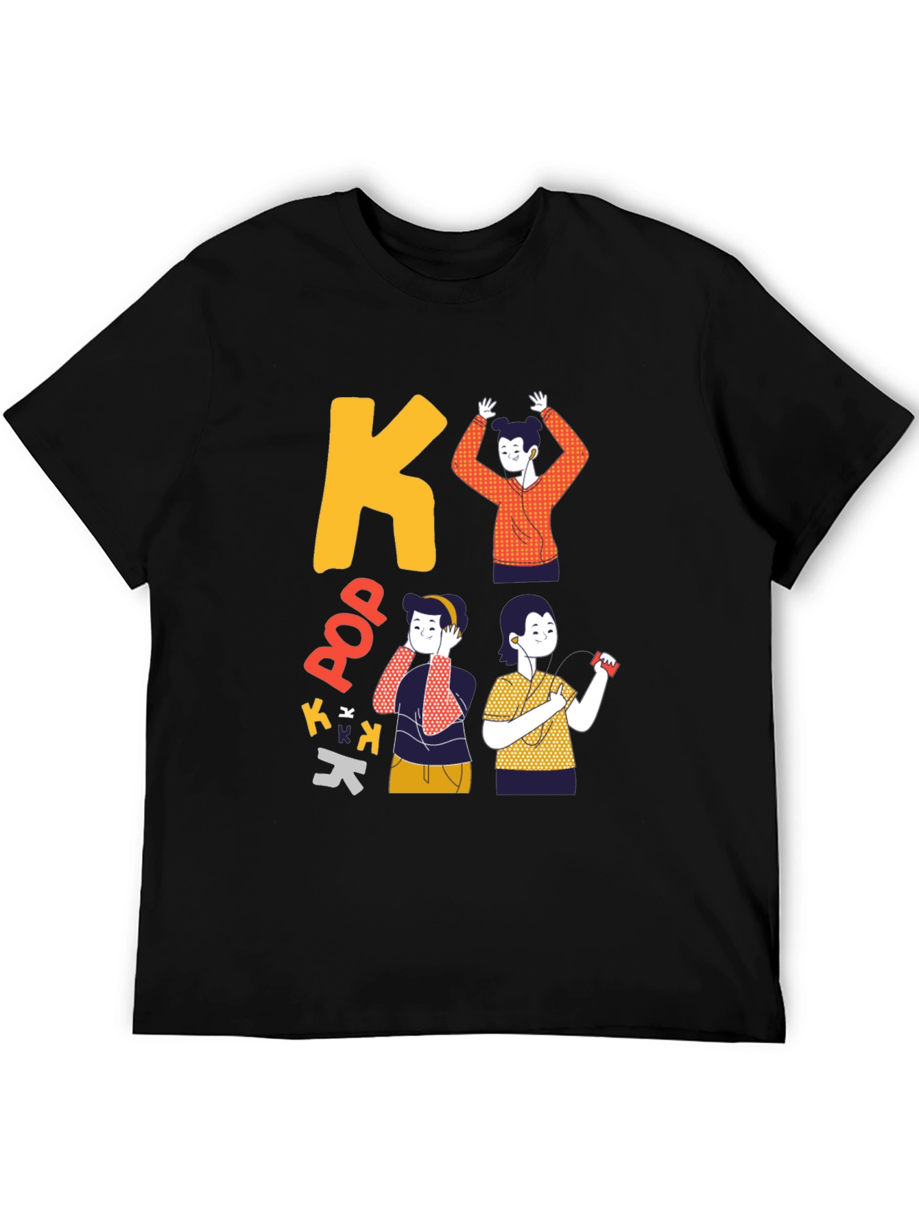 K-Pop Inspired Black Graphic Tee