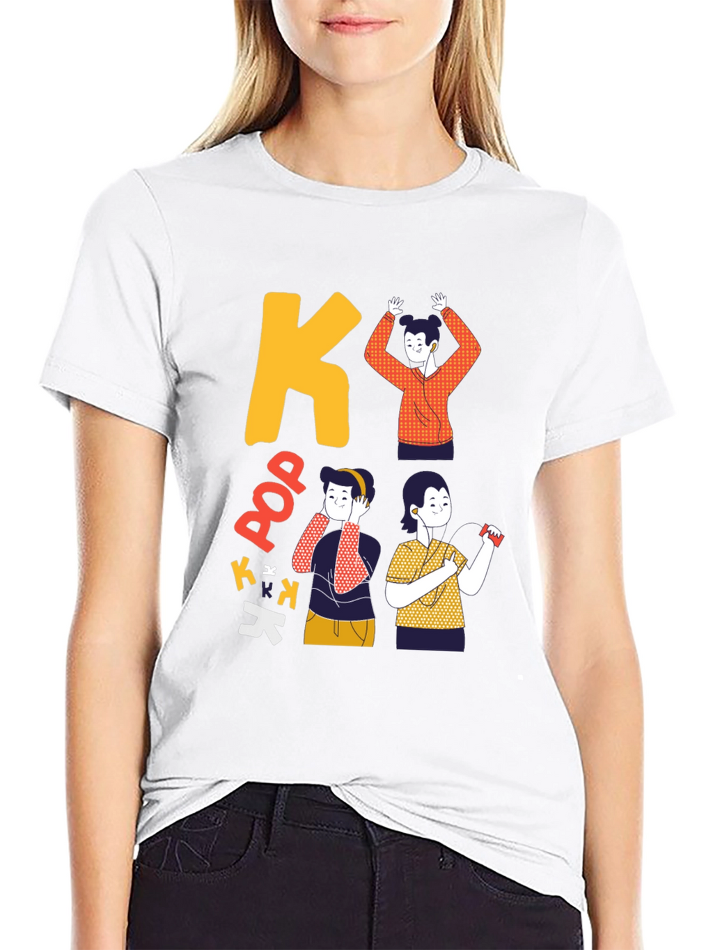 K-Pop Inspired Black Graphic Tee