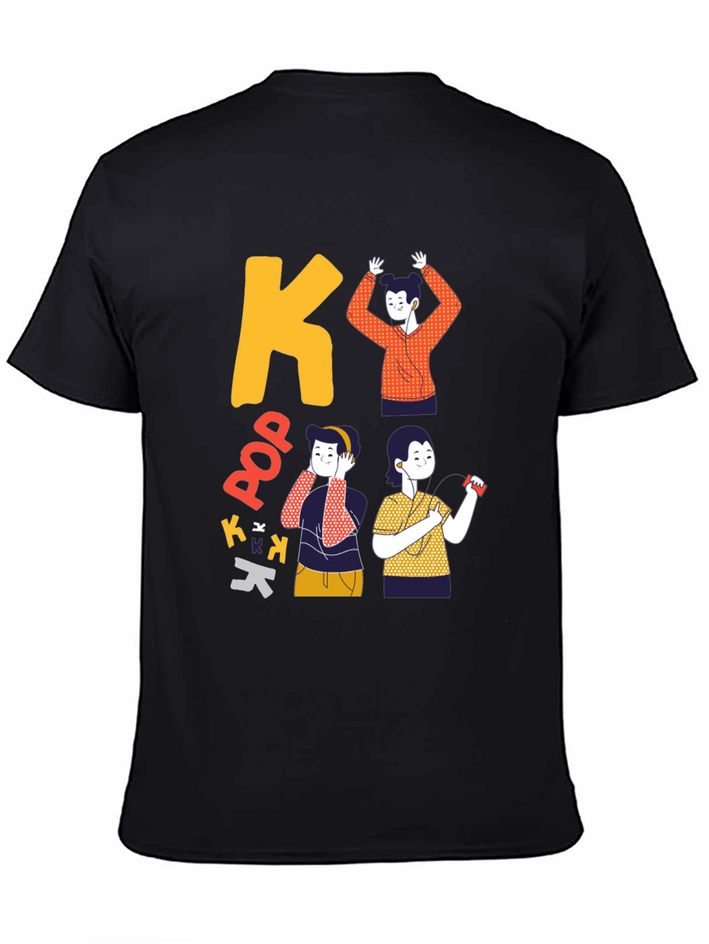 K-Pop Inspired Black Graphic Tee