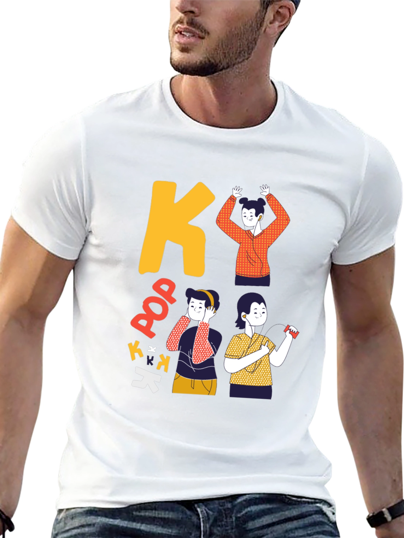 K-Pop Inspired Black Graphic Tee