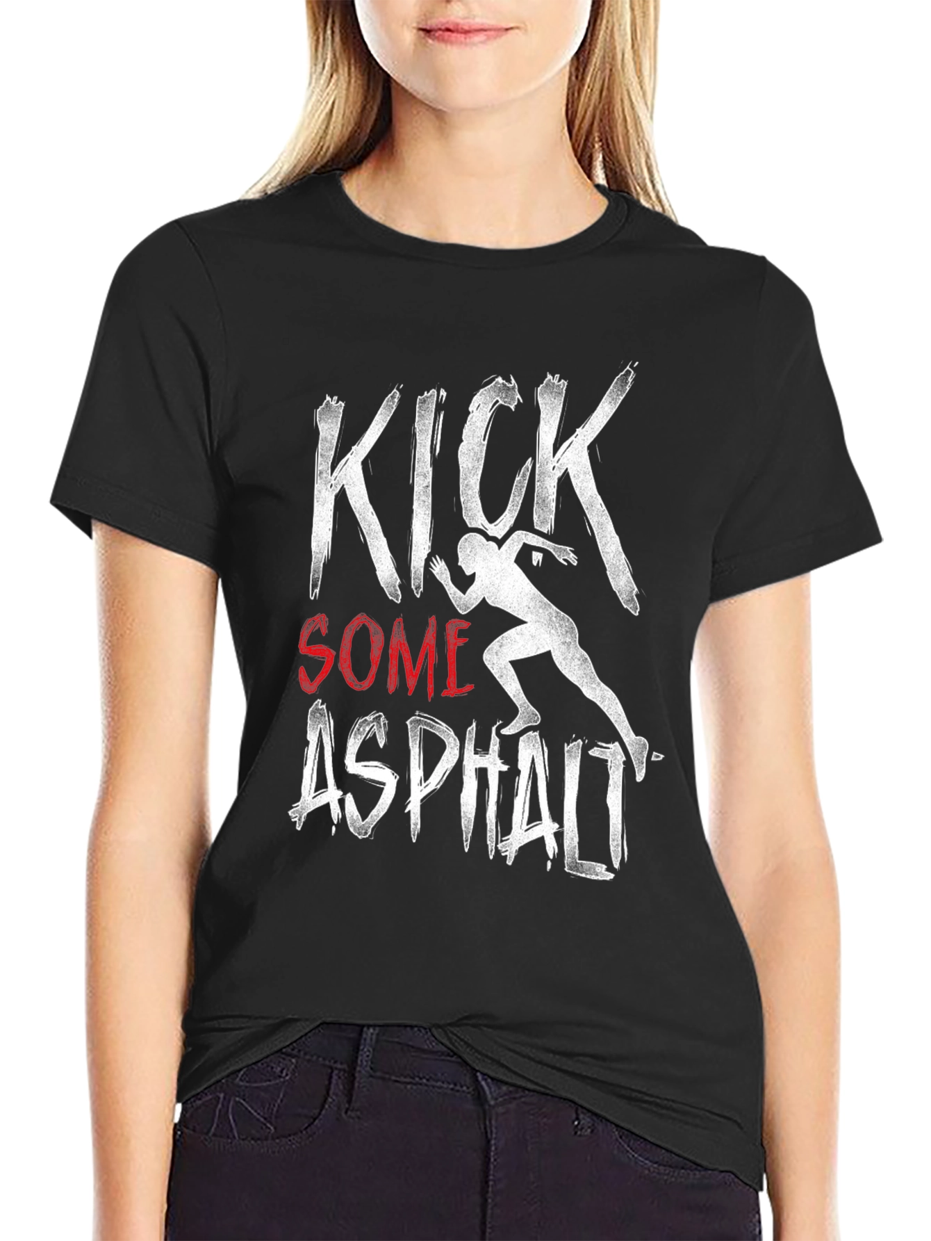 Kick Some Asphalt Graphic Tee - Black Casual Shirt