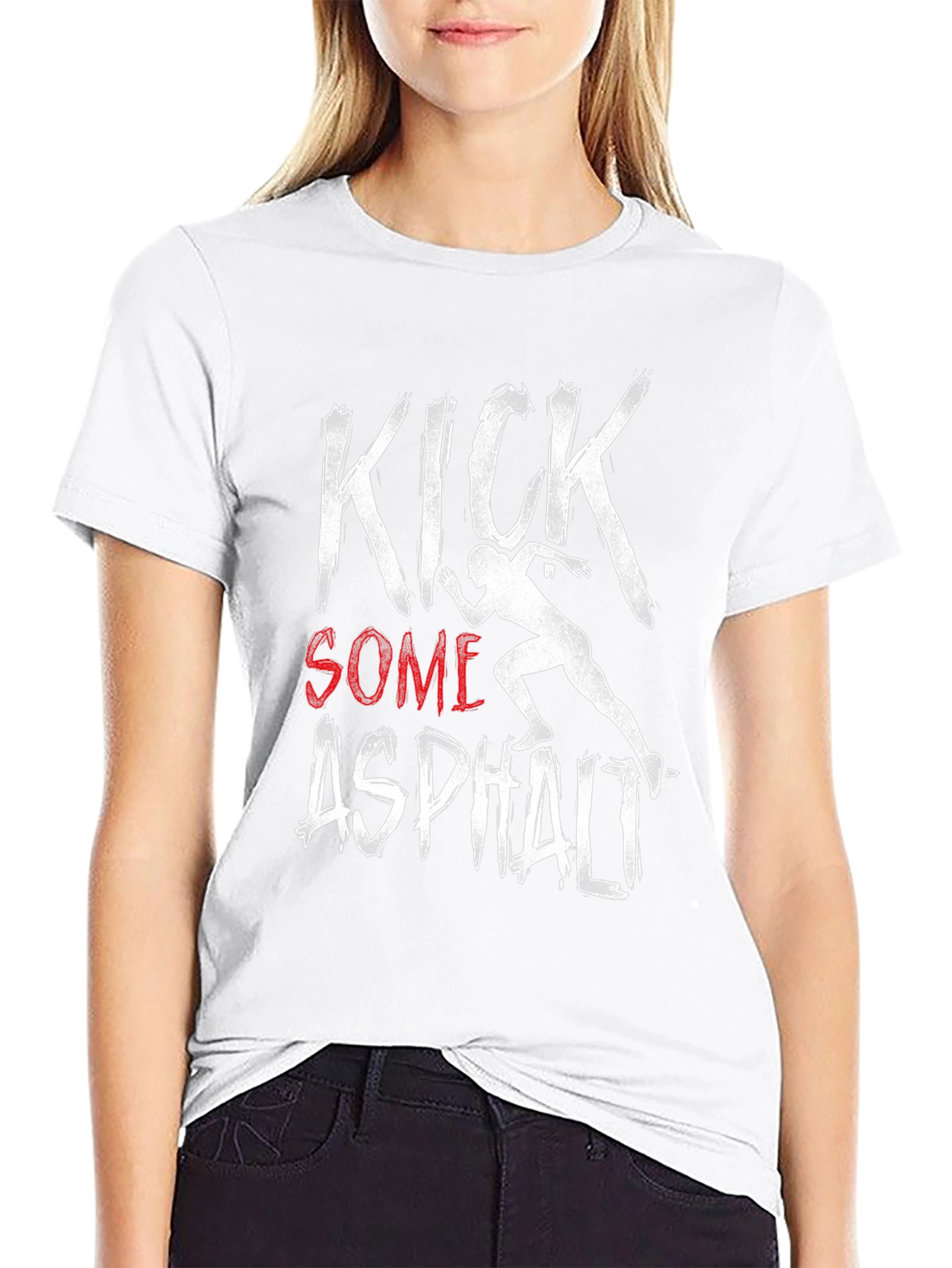 Kick Some Asphalt Graphic Tee - Black Casual Shirt