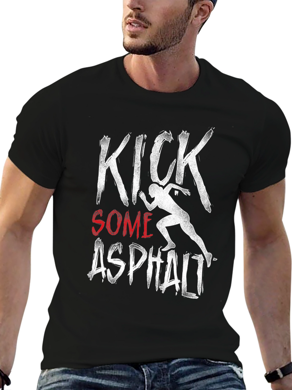 Kick Some Asphalt Graphic Tee - Black Casual Shirt