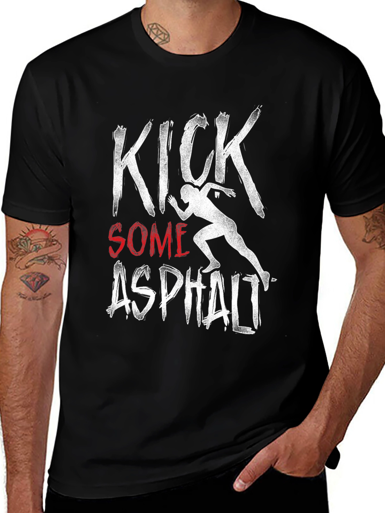 Kick Some Asphalt Graphic Tee - Black Casual Shirt