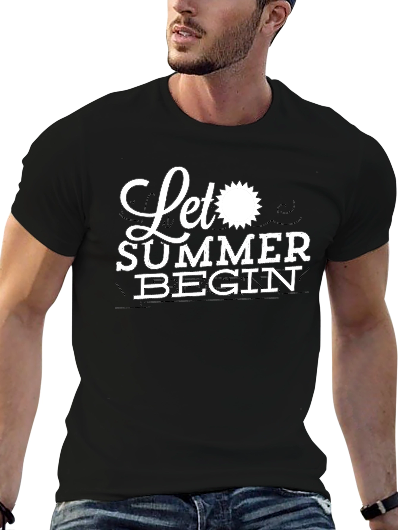 Let Summer Begin Graphic Tee - Black