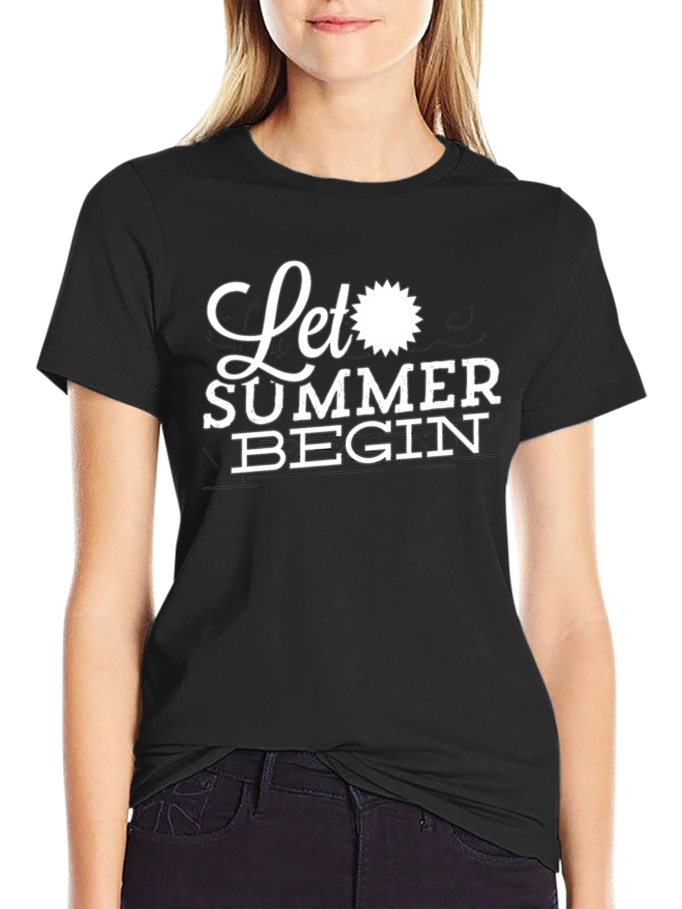 Let Summer Begin Graphic Tee - Black