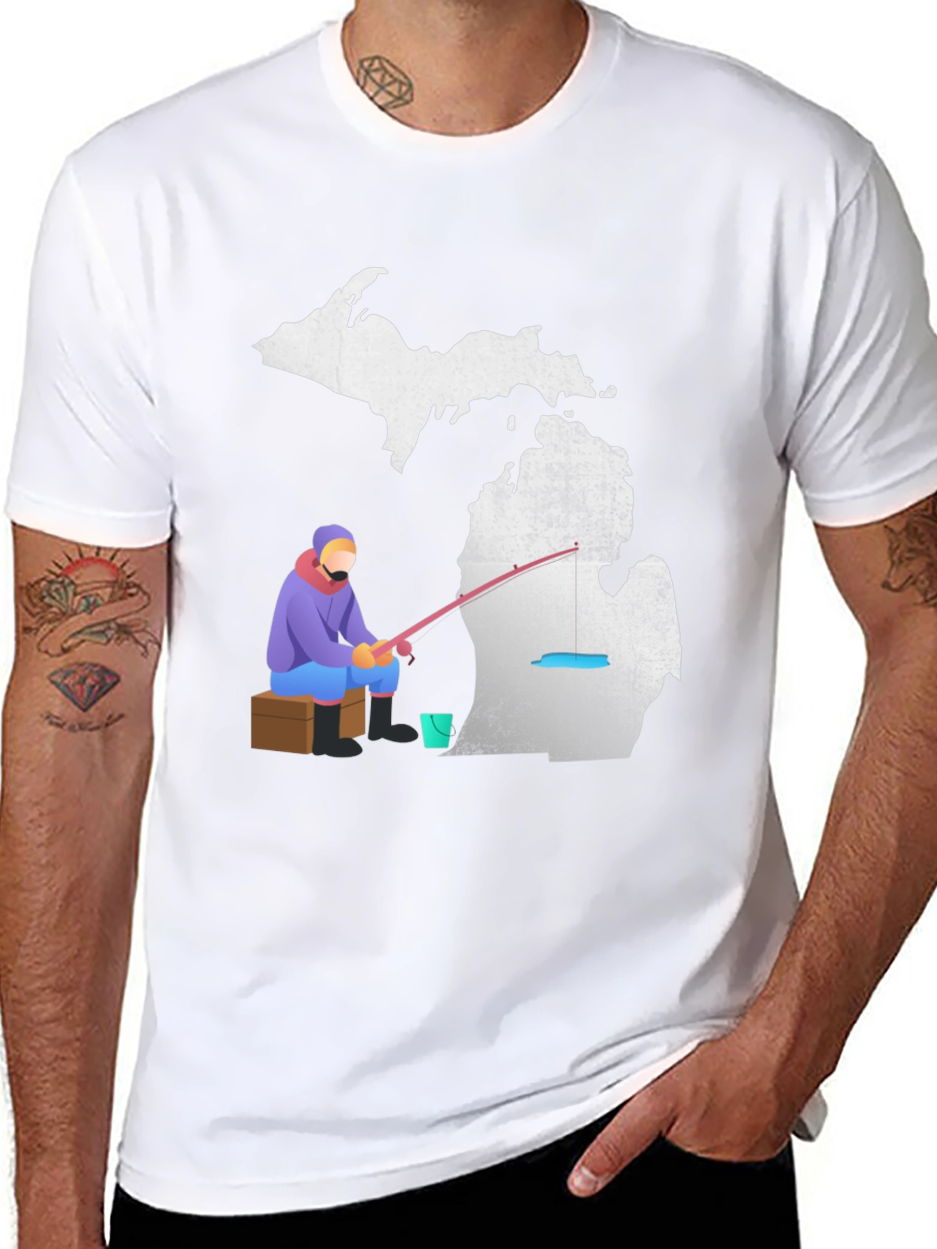 Michigan Fishing T-Shirt Angler Graphic Tee