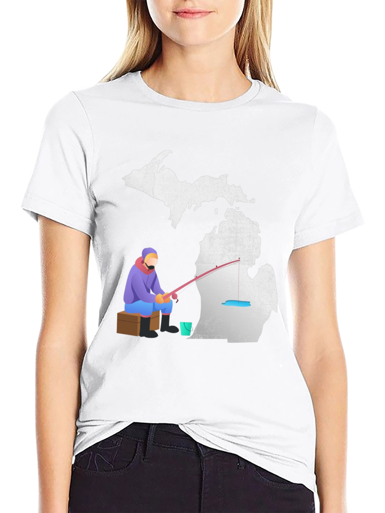 Michigan Fishing T-Shirt Angler Graphic Tee