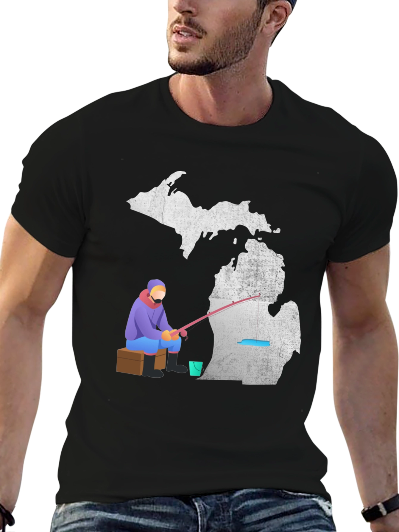 Michigan Fishing T-Shirt Angler Graphic Tee