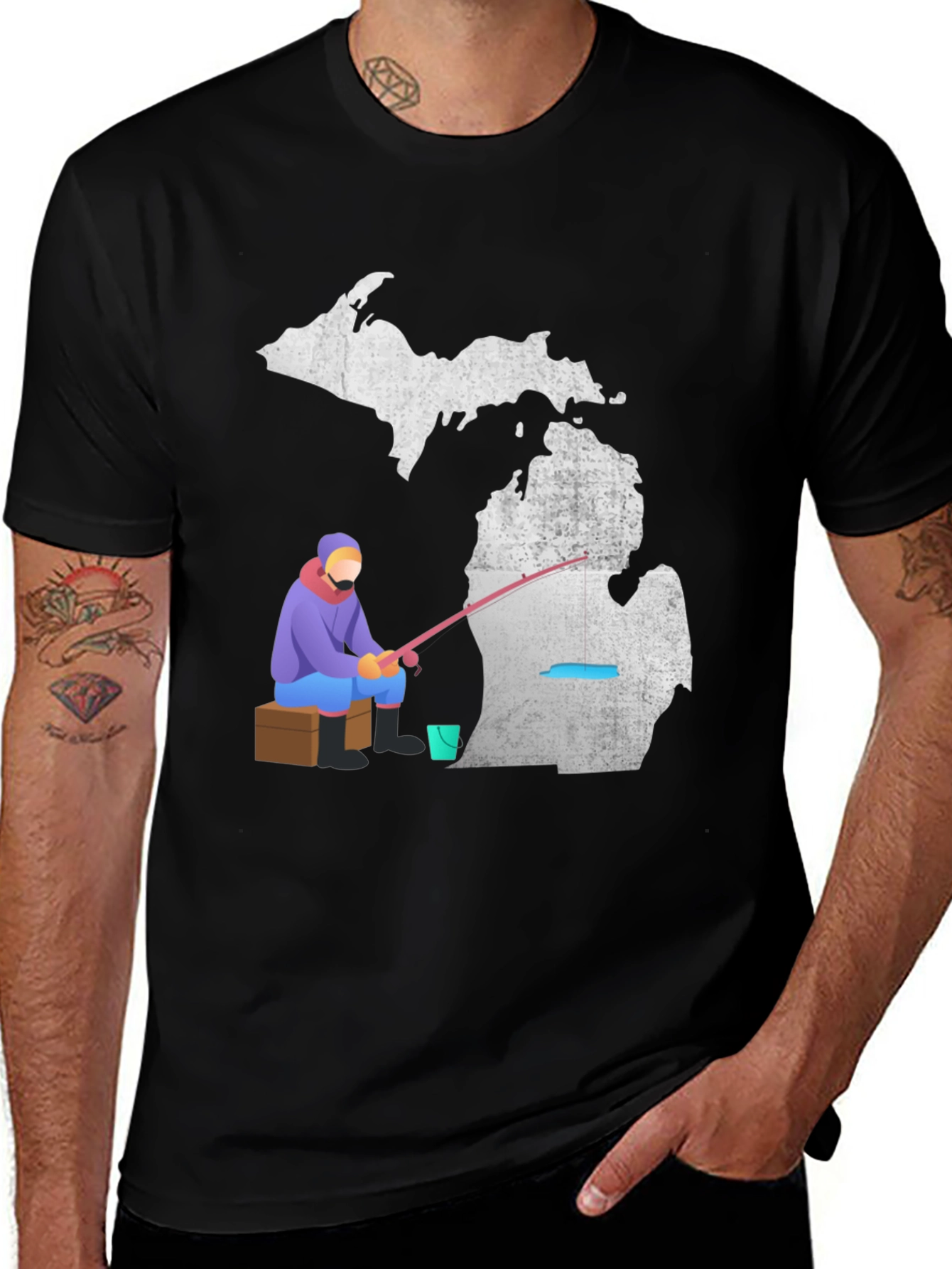 Michigan Fishing T-Shirt Angler Graphic Tee