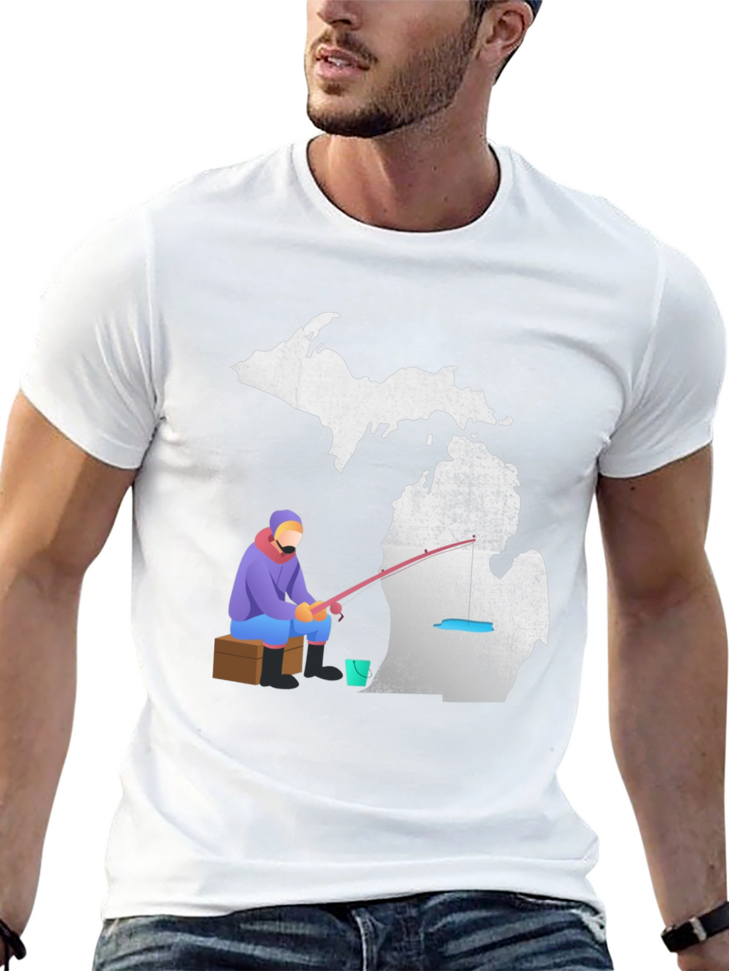 Michigan Fishing T-Shirt Angler Graphic Tee