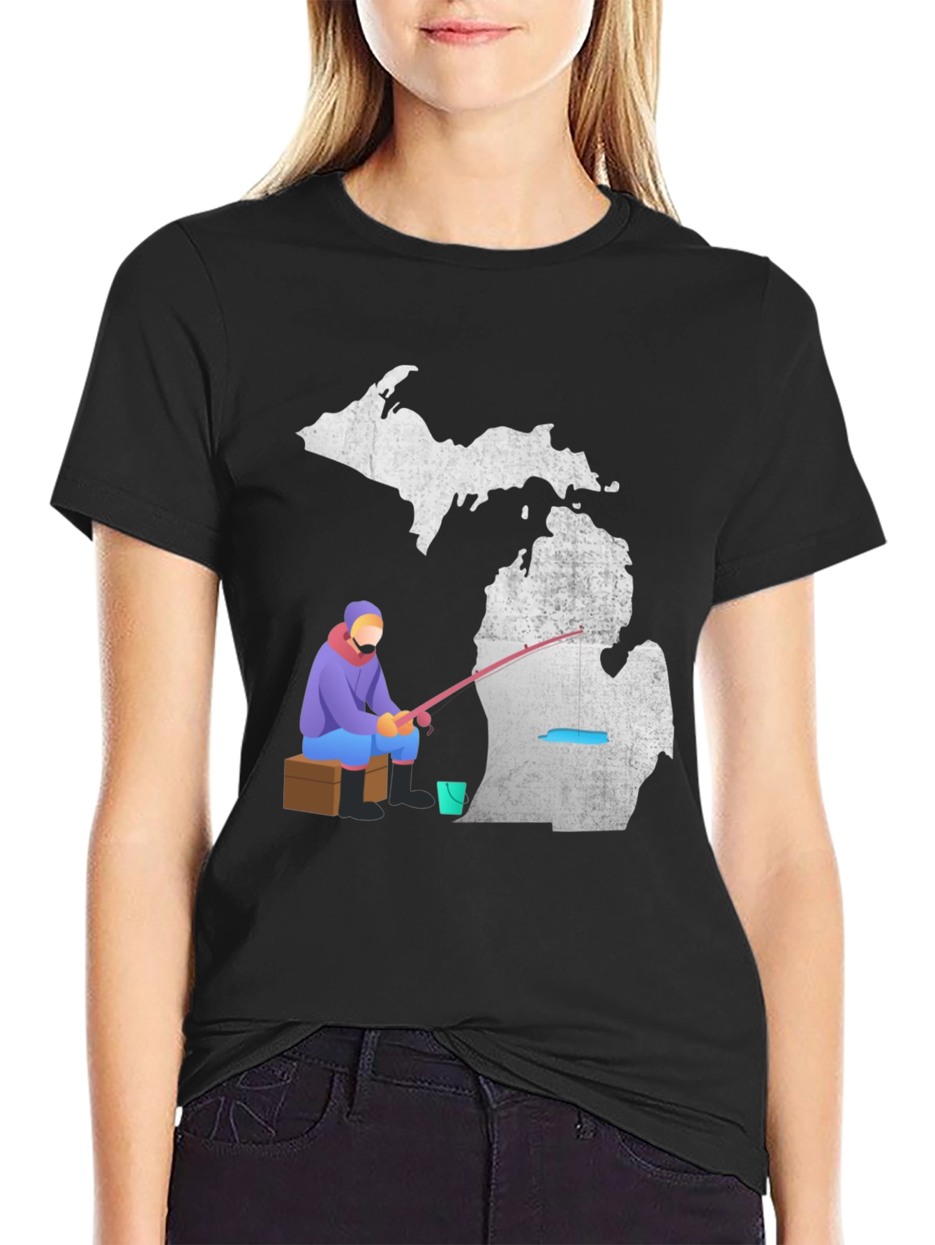 Michigan Fishing T-Shirt Angler Graphic Tee