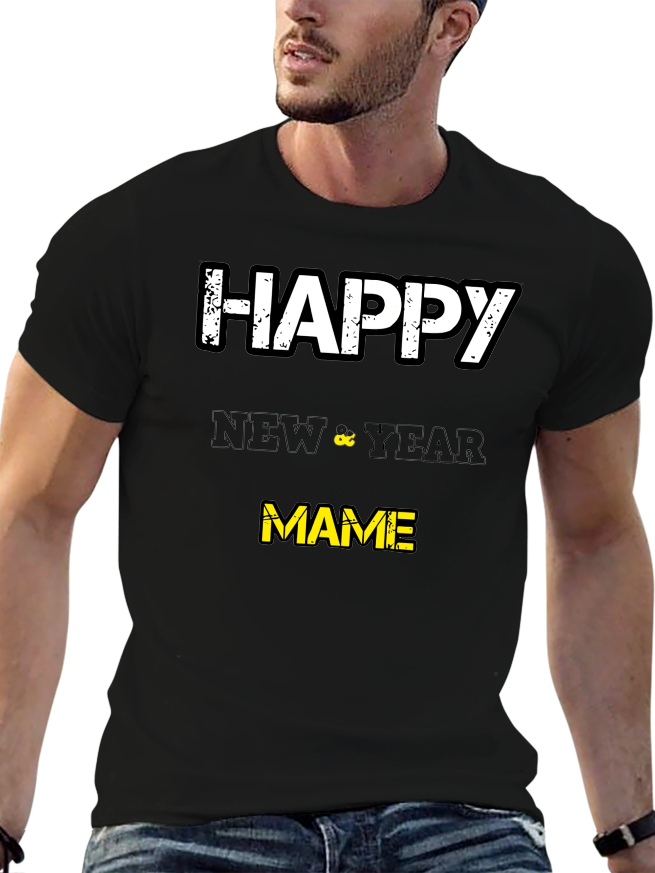 Happy New Year Mame T-Shirt - Black