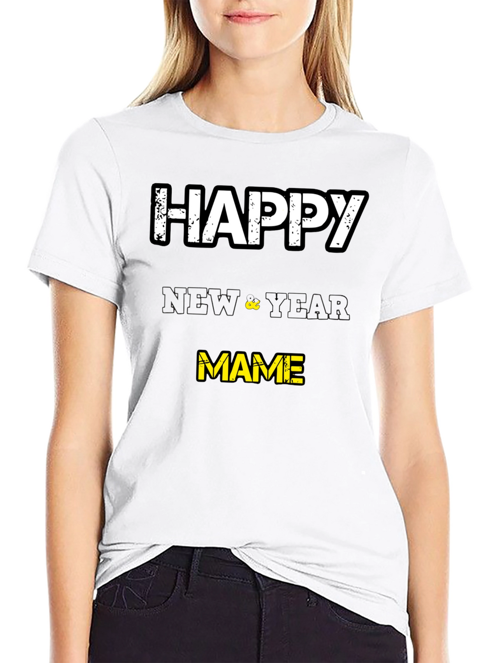 Happy New Year Mame T-Shirt - Black